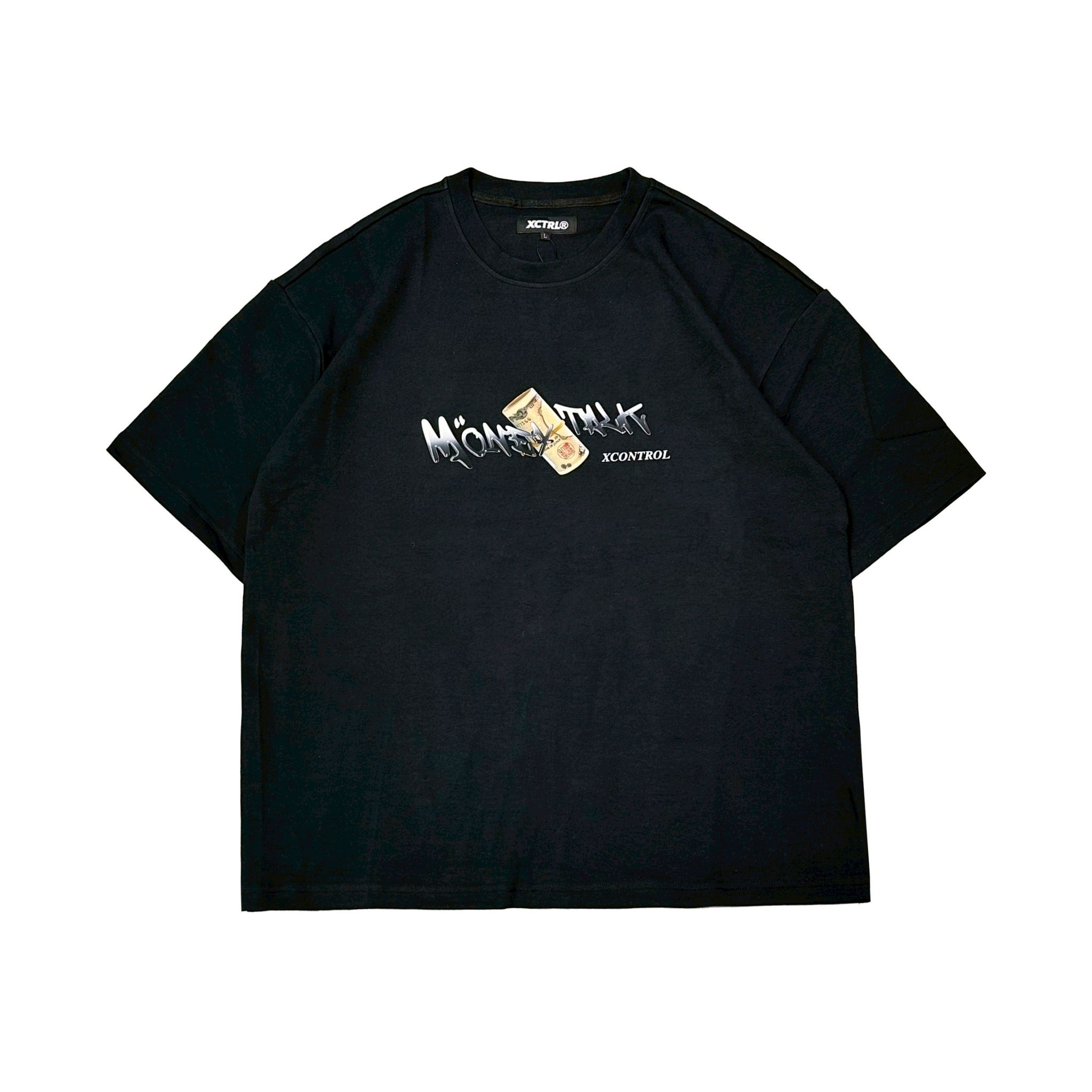 XCTRL 錢是萬能寬版短T-黑