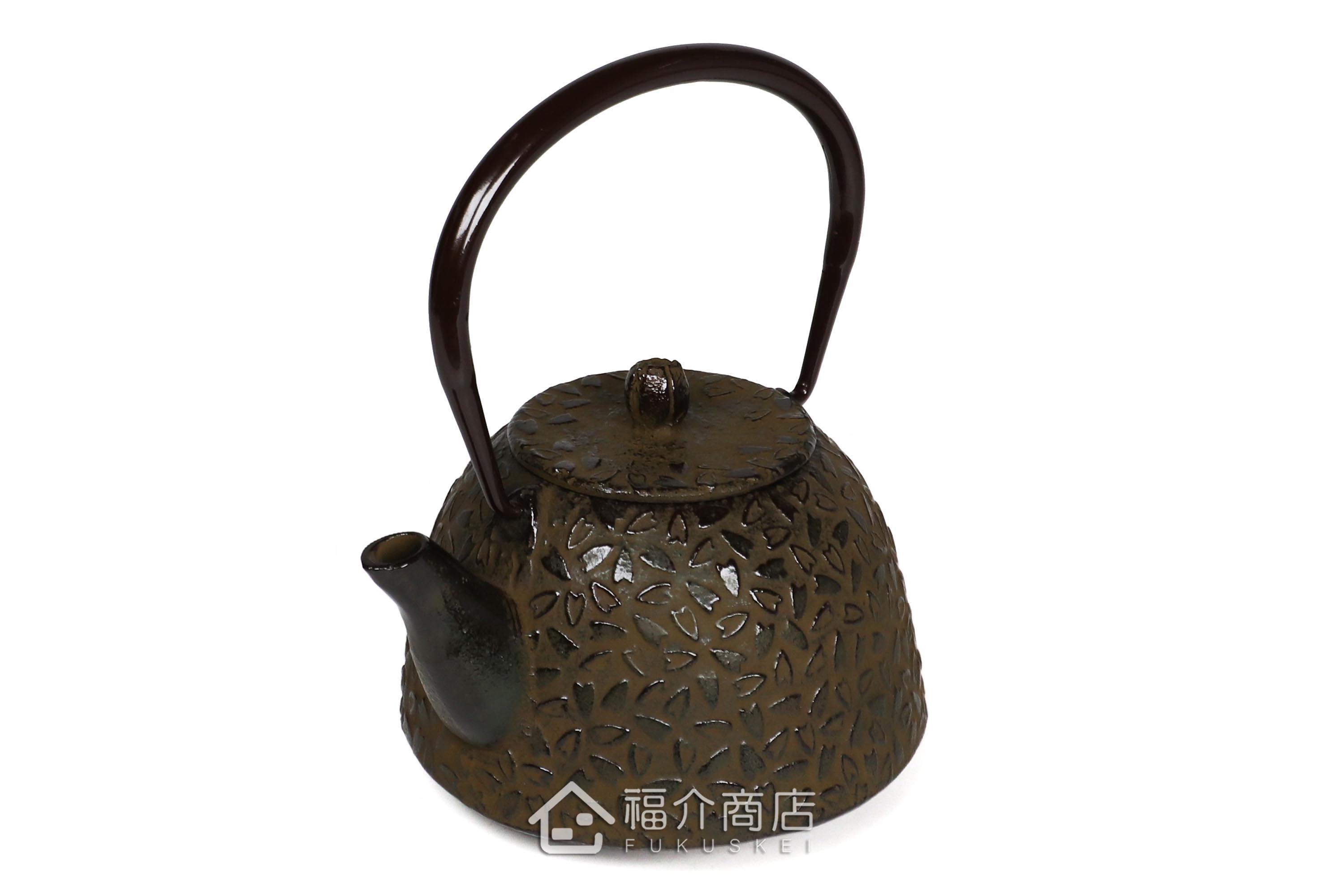 岩戶鑄工所製作的日本泡茶壺,茶色櫻花造型壺身