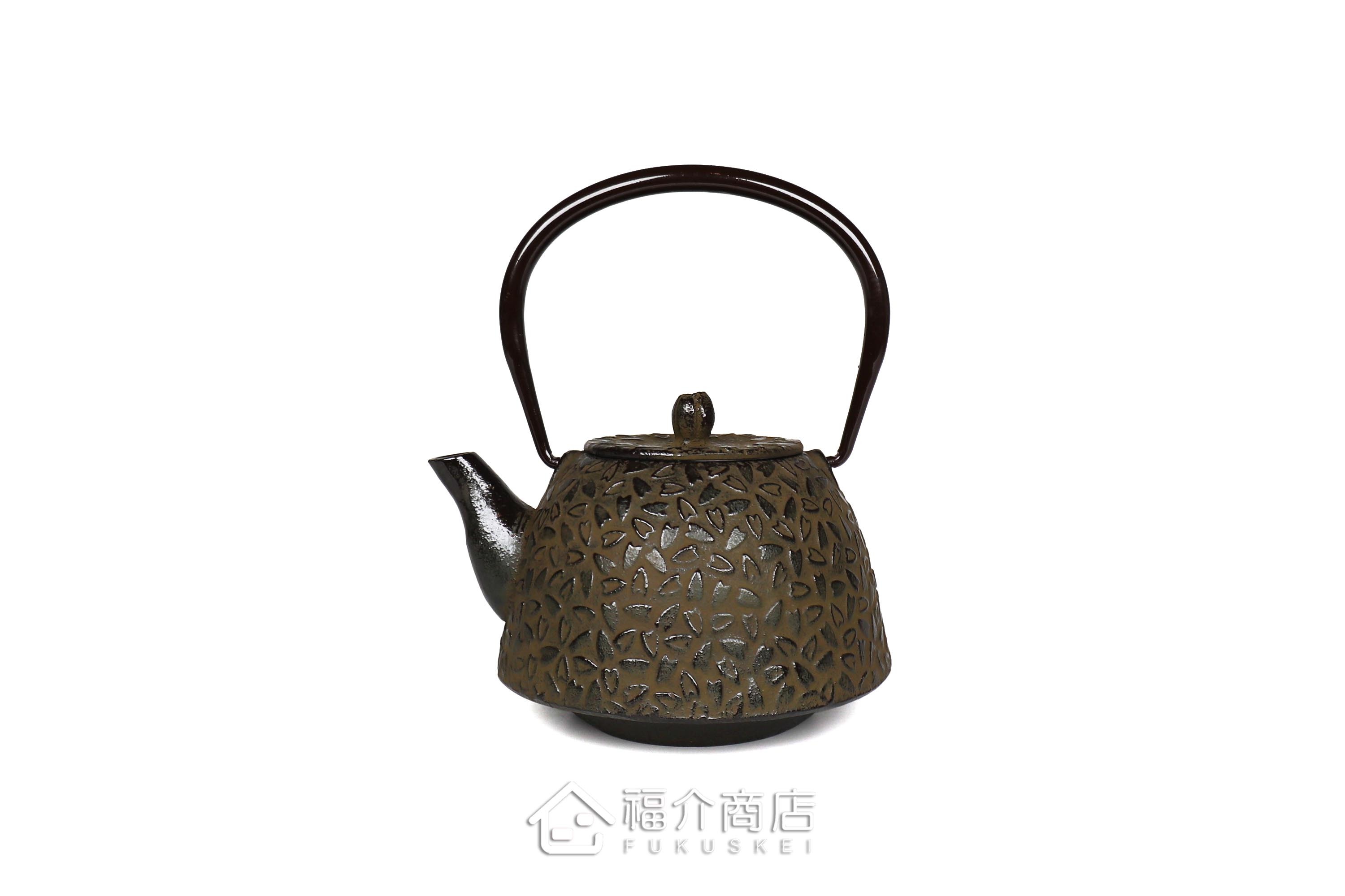 岩戶鑄工所製作的日本泡茶壺,茶色櫻花造型壺身