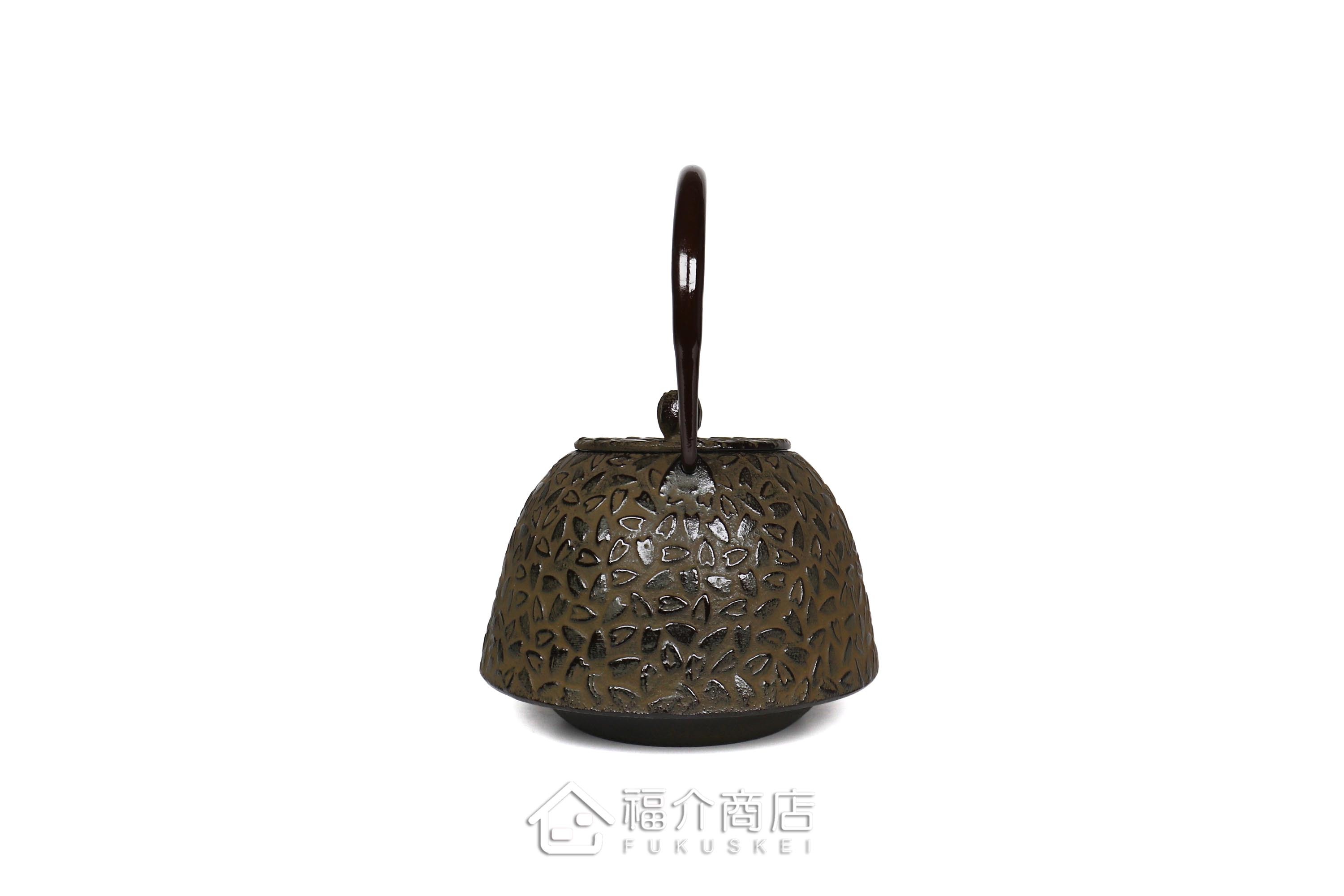 岩戶鑄工所製作的日本泡茶壺,茶色櫻花造型壺身
