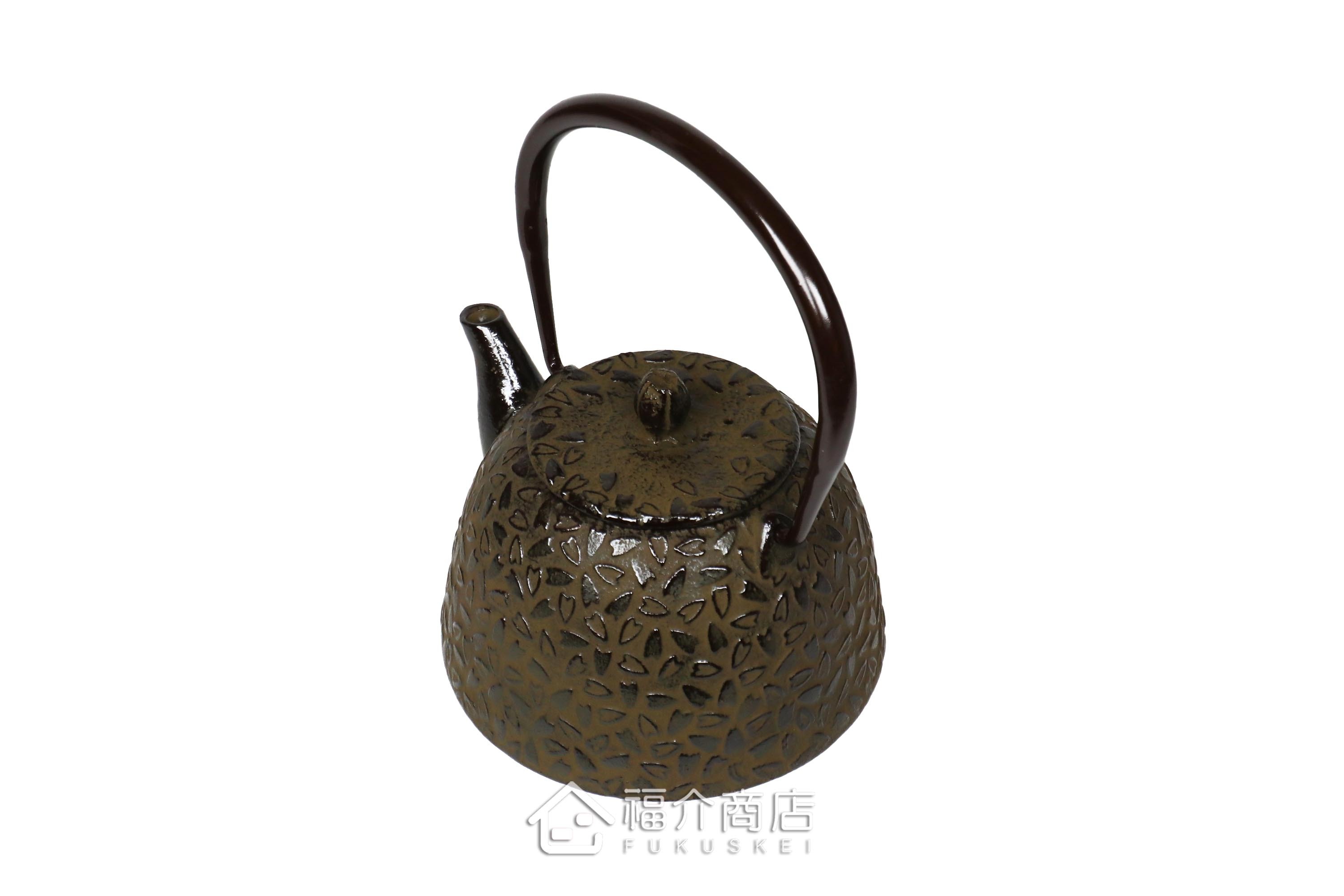 岩戶鑄工所製作的日本泡茶壺,茶色櫻花造型壺身