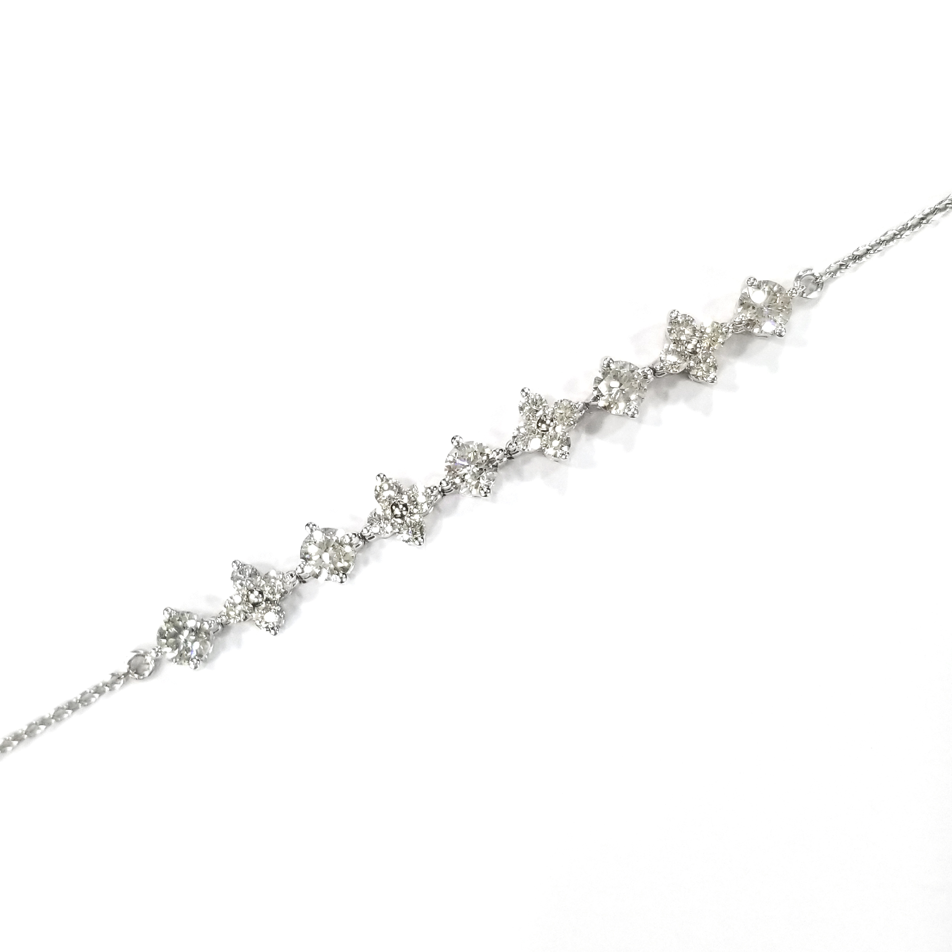 18K白金天然鑽石手鏈