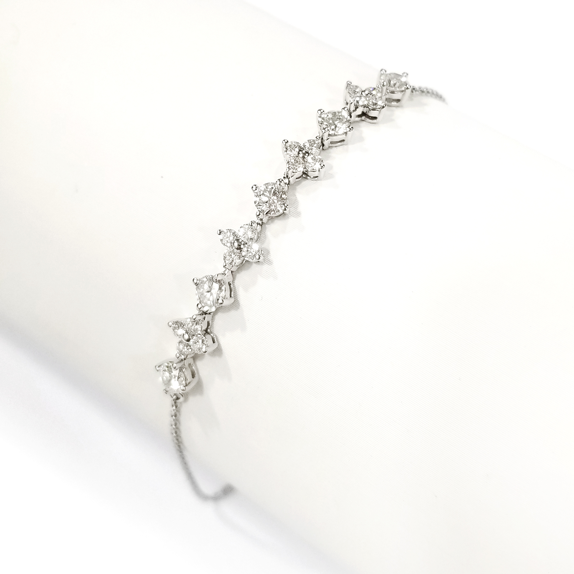 18K白金天然鑽石手鏈