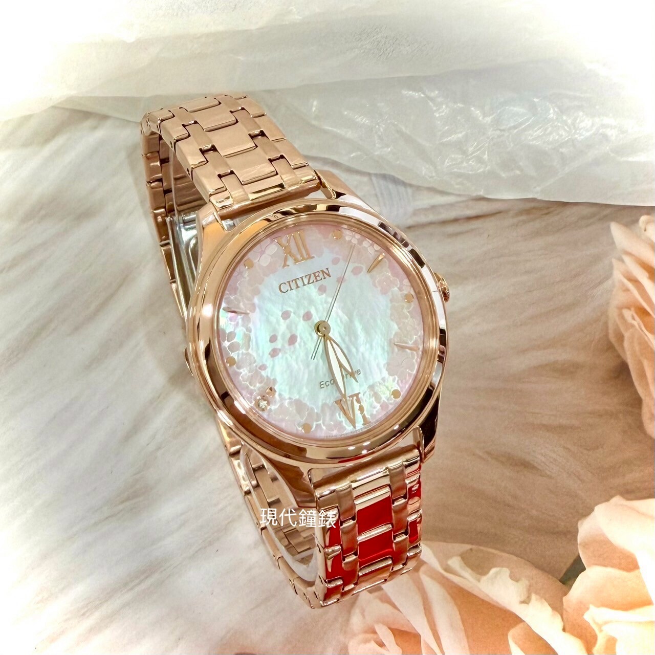 【CITIZEN 星辰】母親節推薦款櫻花限定EM0508-98W 32mm 現代鐘錶