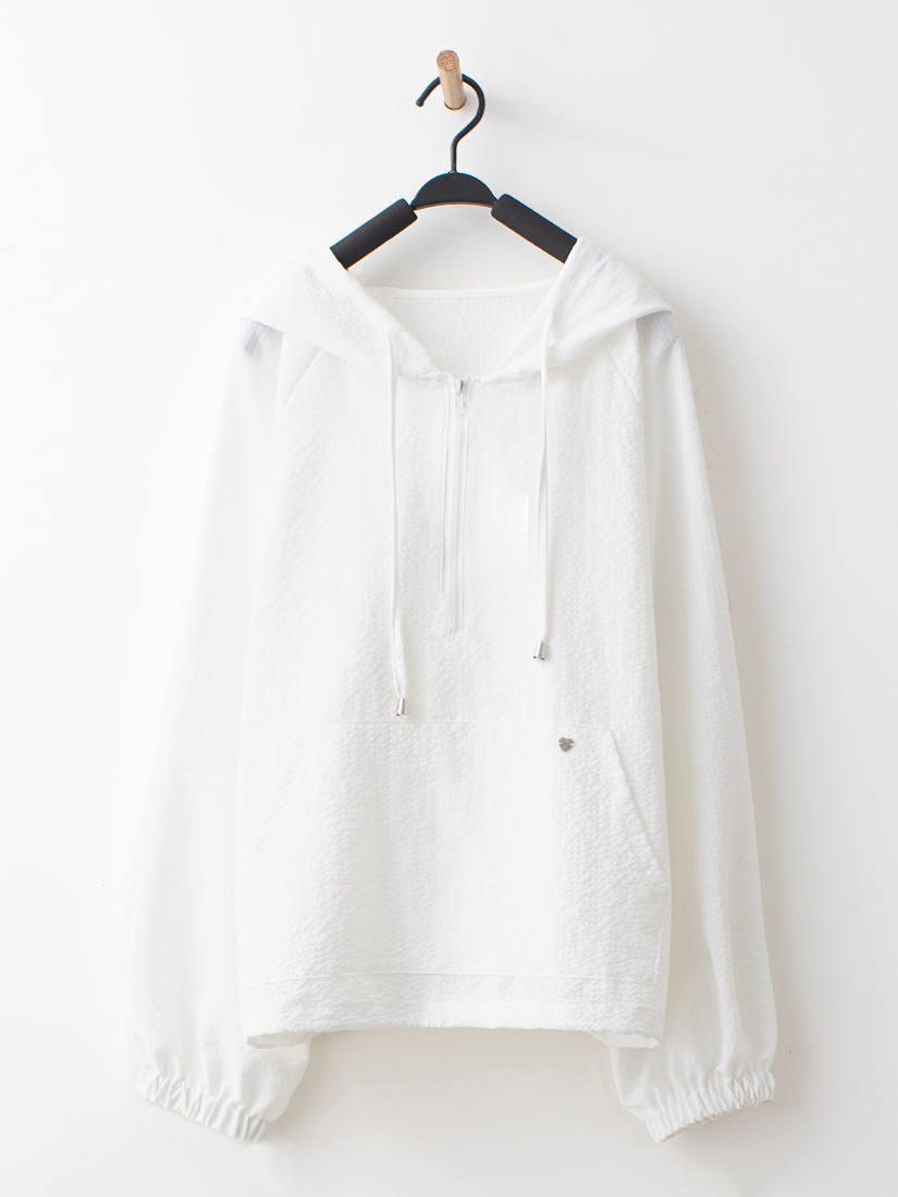 半開襟連帽上衣透膚立領上衣蛋糕牛仔長裙組合