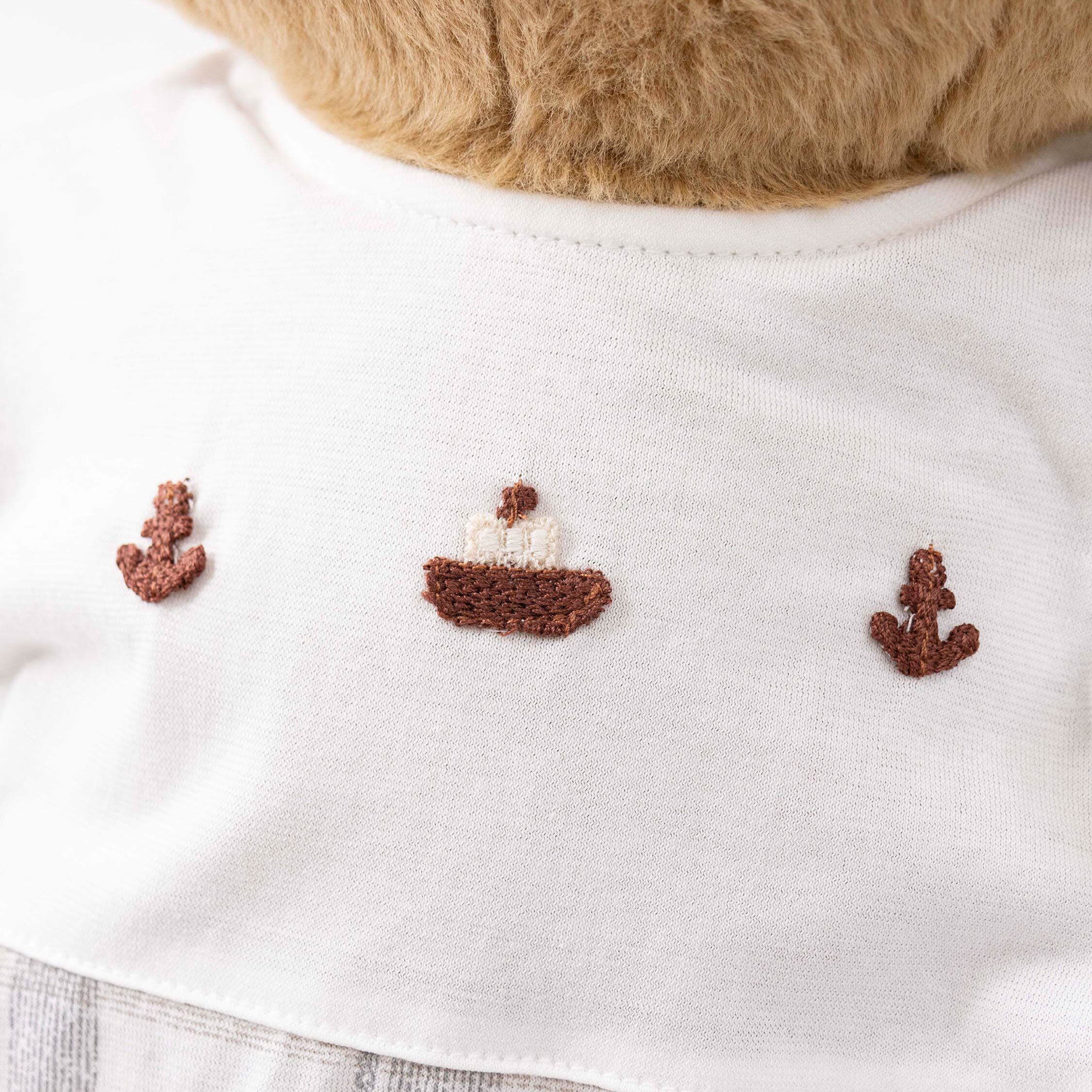 純淨系列 船與船錨格紋無袖包屁衣 (T6002)