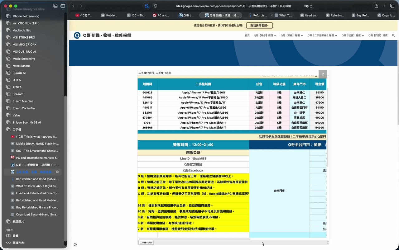 利用鍵盤 command+右上角的加號和減號，可以輕鬆地放大與縮小資訊