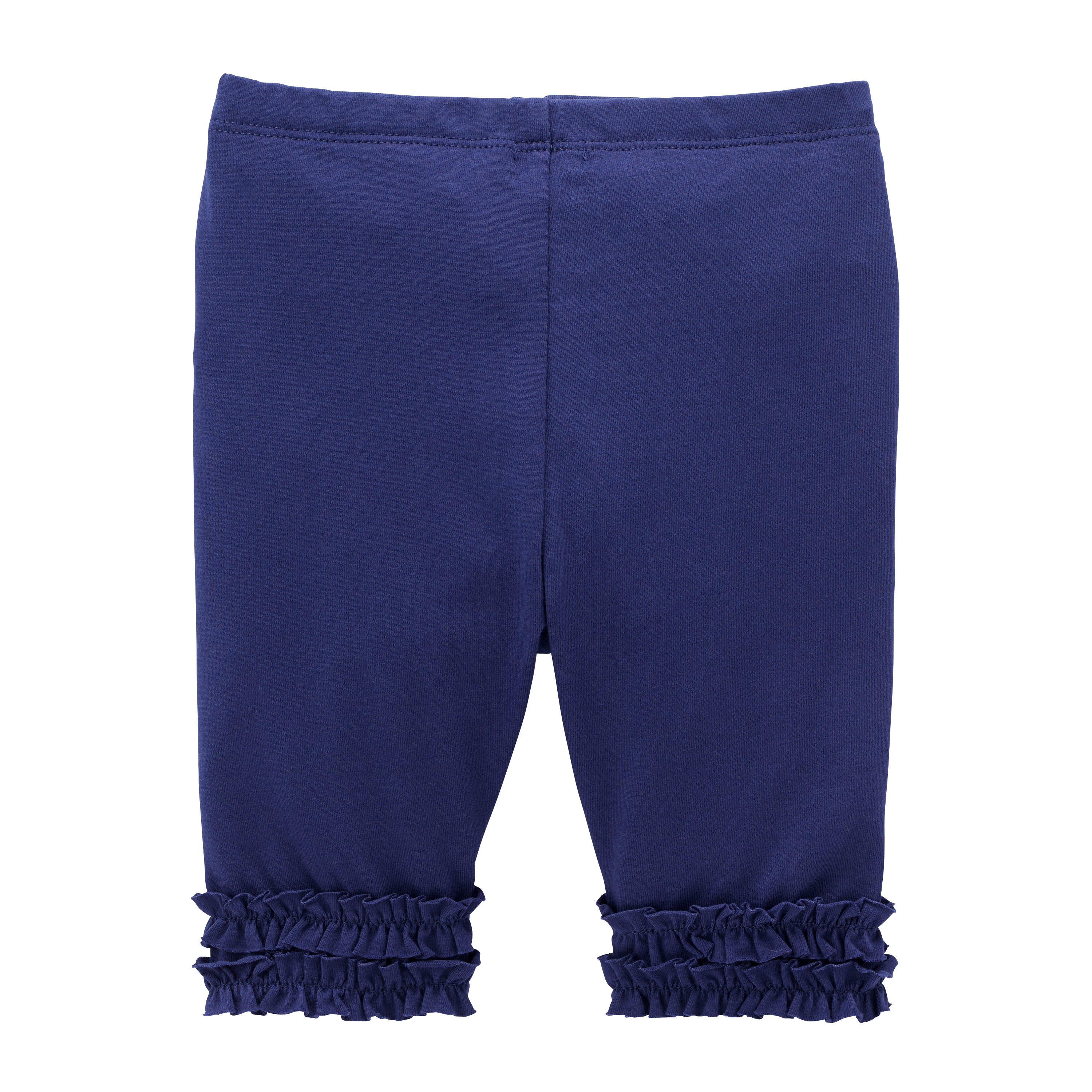 荷葉邊六分內搭褲-海軍藍