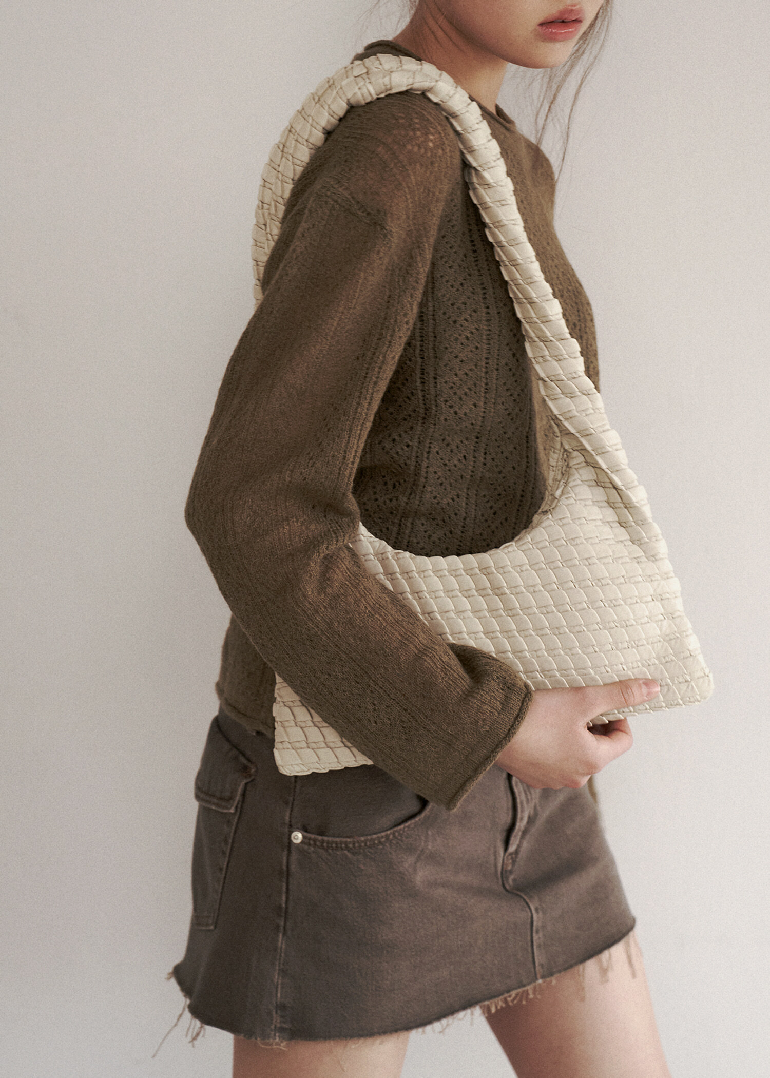 Kwani Textured Hobo Bag Small Cross Over