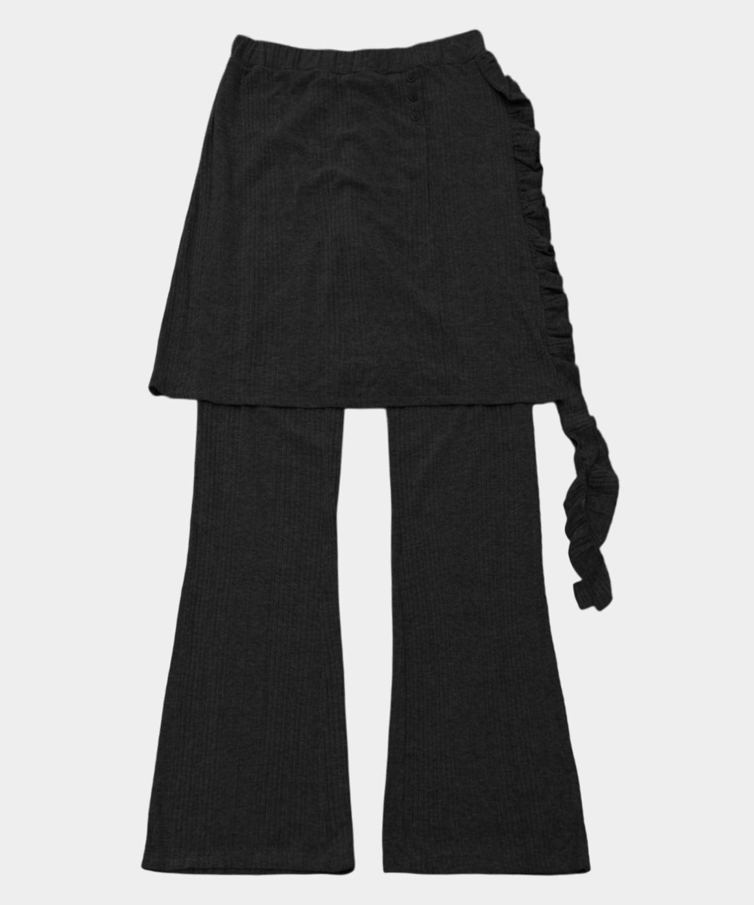 PLACE STUDIO 不對稱荷葉波浪裙褲套裝 [黑色] 26S7771530-4500