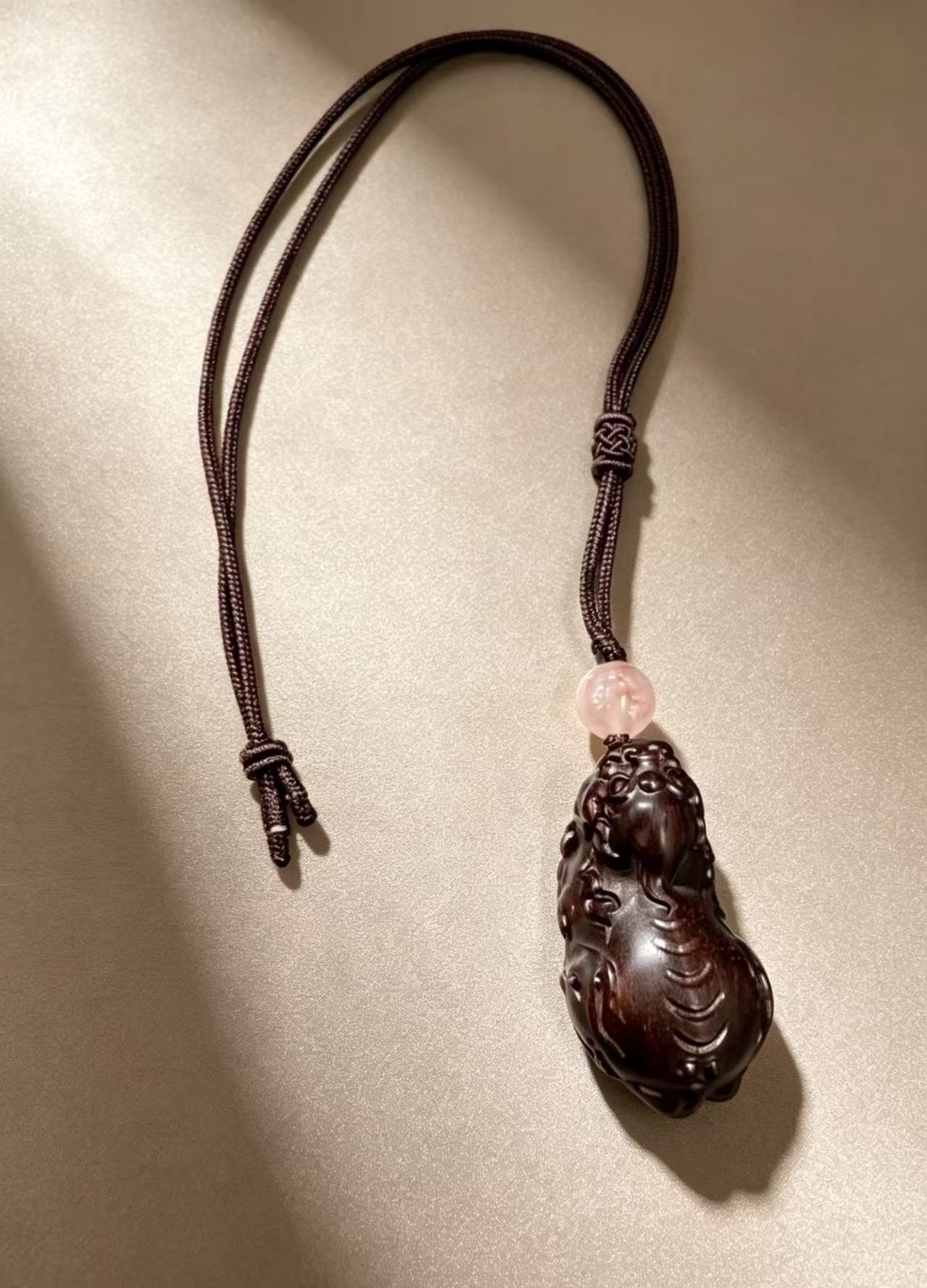 LZ2418 FOREST RELIC HEAVEN GAZING PIXIU FOC CORD & 8MM TIANYUAN BEAD AS TOP BEAD