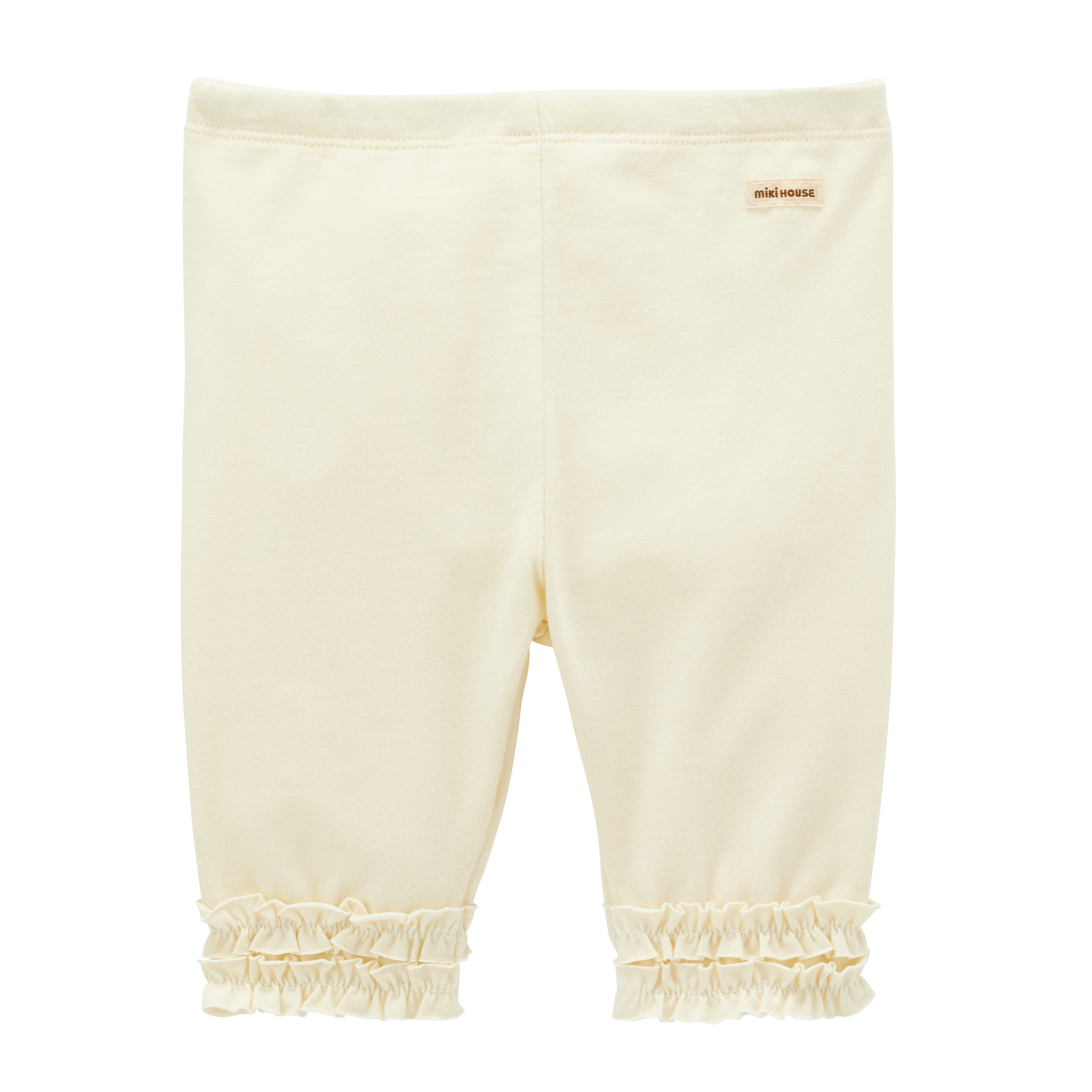 荷葉邊六分內搭褲-象牙白