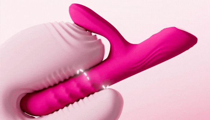 LOVENSE - Velvo 旋轉G點刺激頭&波浪滾珠兔仔按摩棒 - 粉色