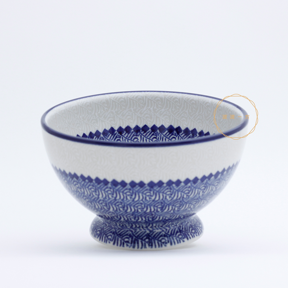 歐蕾碗-Ø14.5cm-高8.5cm-藍白的蕨類-B