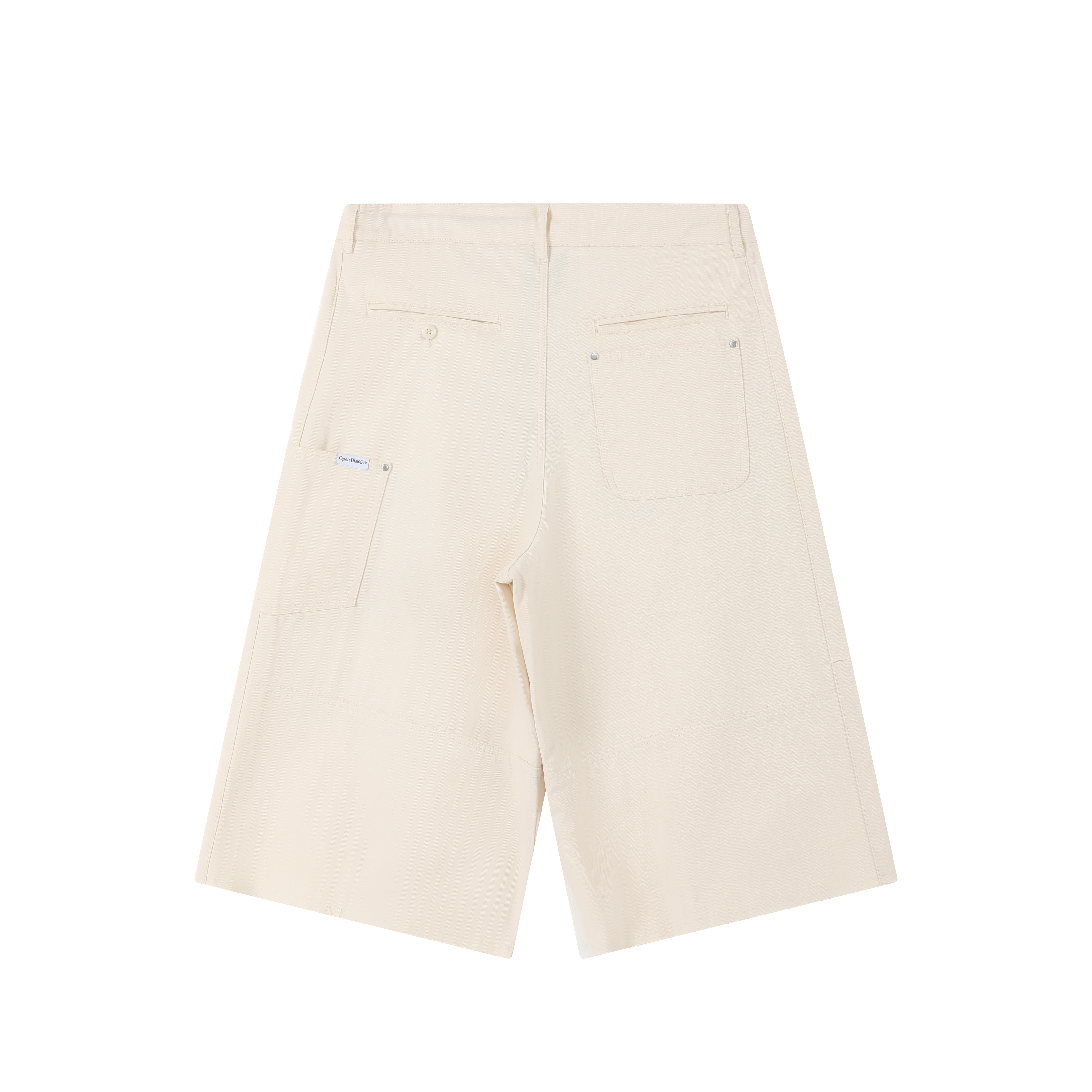 ODE MULTI-POCKET CROPPED CARGO PANTS - CREAM