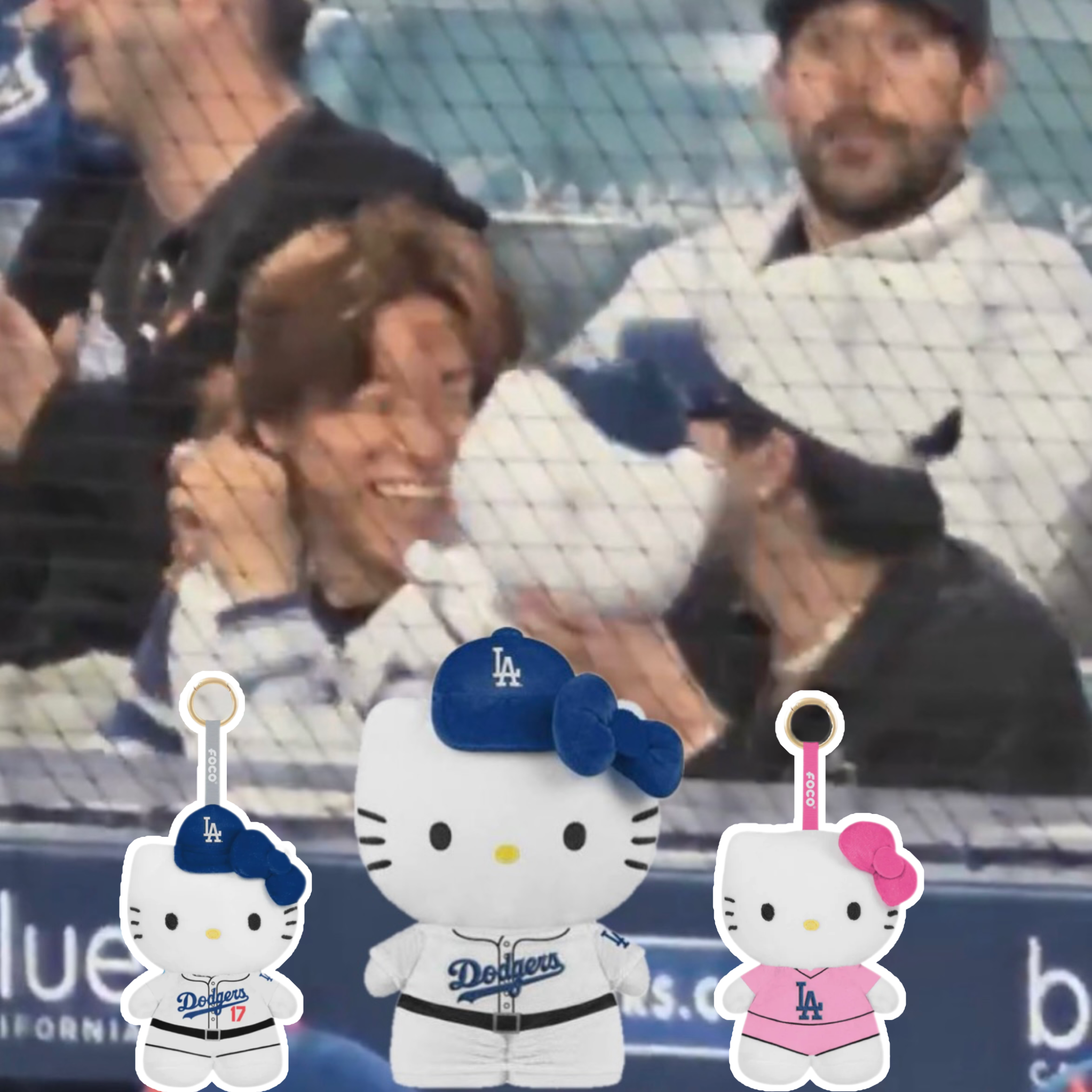 <權志龍手上那隻> Hello Kitty x Dodgers 美國 聯名 大谷翔平 大聯盟 道奇 毛絨 娃娃 吊飾