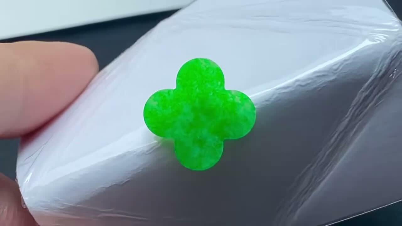 翡翠陽綠四葉草,天然翡翠A玉, 緬甸玉, Jade, Jadeite