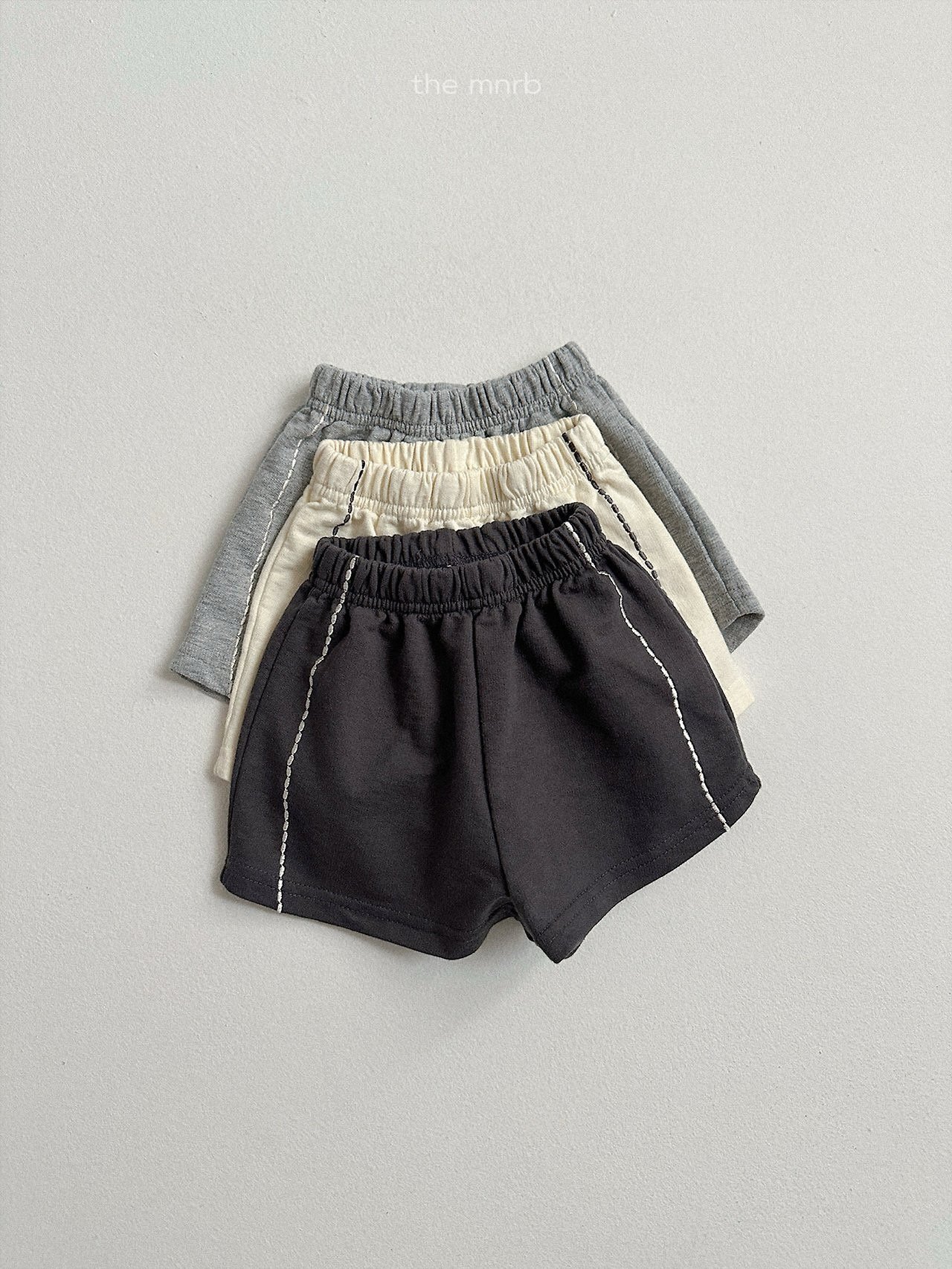 側邊刺繡棉短褲