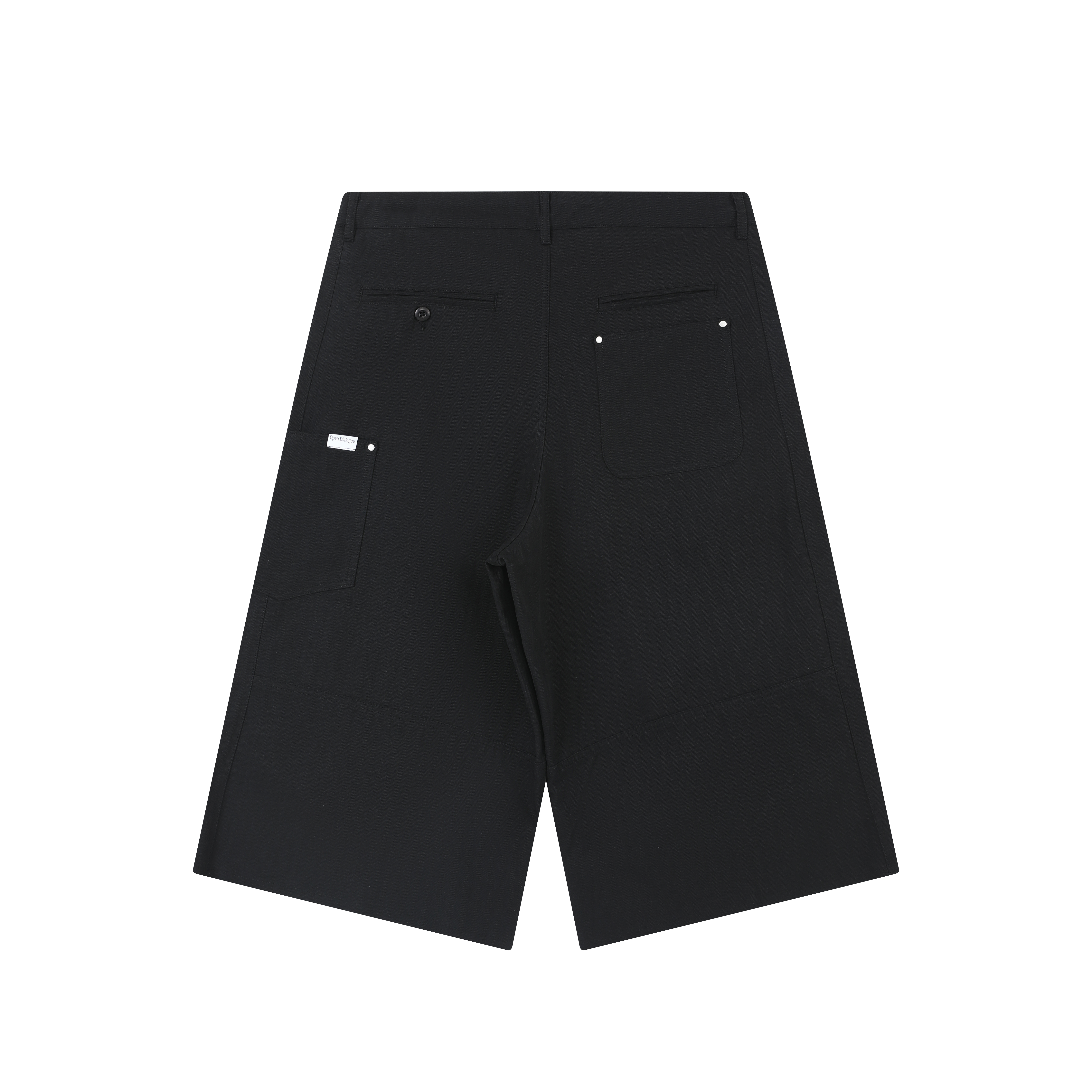 ODE MULTI-POCKET CROPPED CARGO PANTS - BLACK