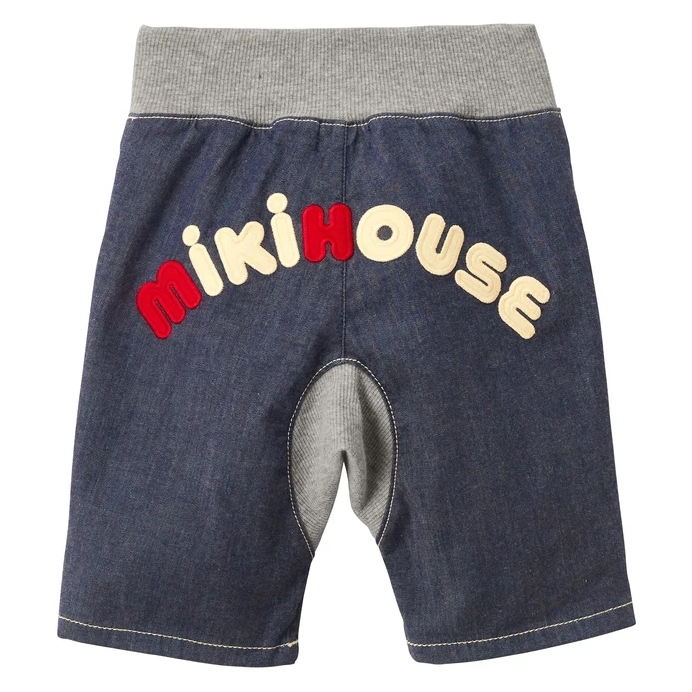 MIKI HOUSE LOGO七分褲-靛藍色