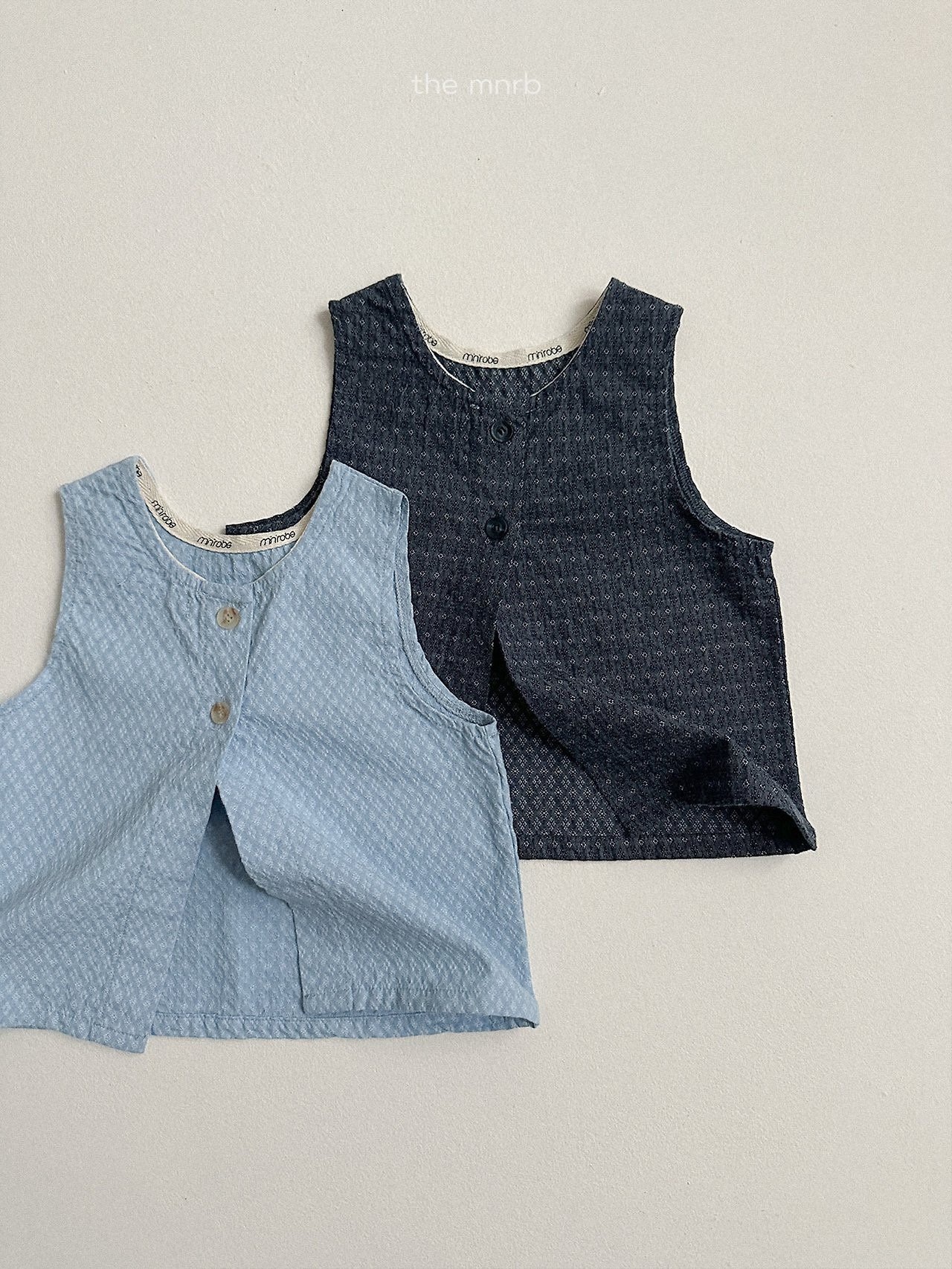 菱格開背牛仔背心