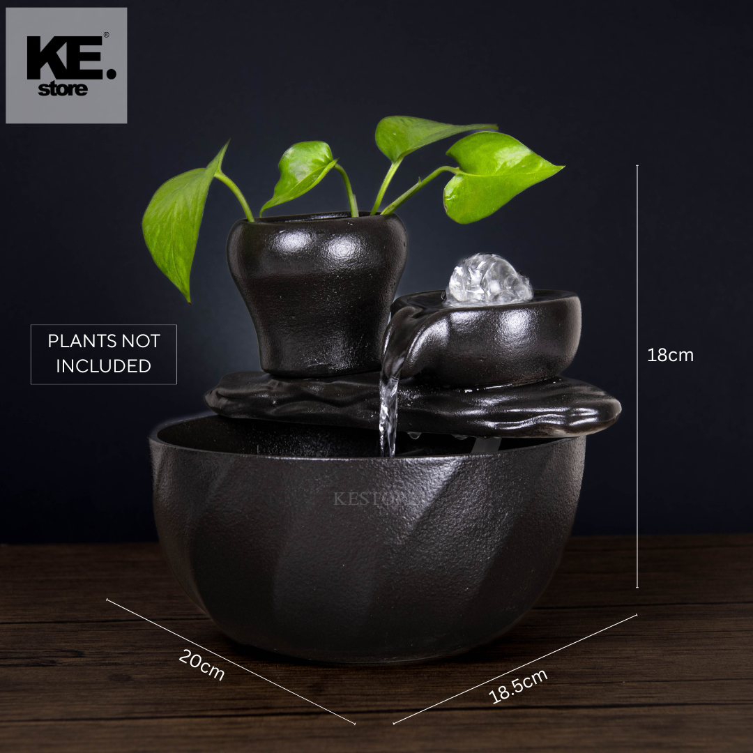 Verdant Flow Ceramic Fountain