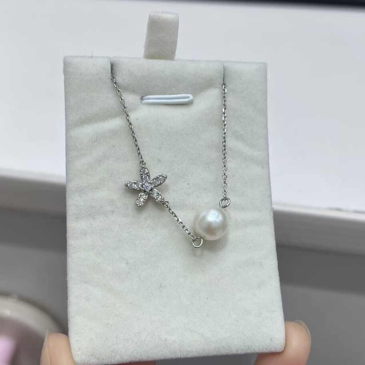 (YA09) 8-9MM天然淡水珍珠手鏈 (S925)- #珍珠 #2104PE