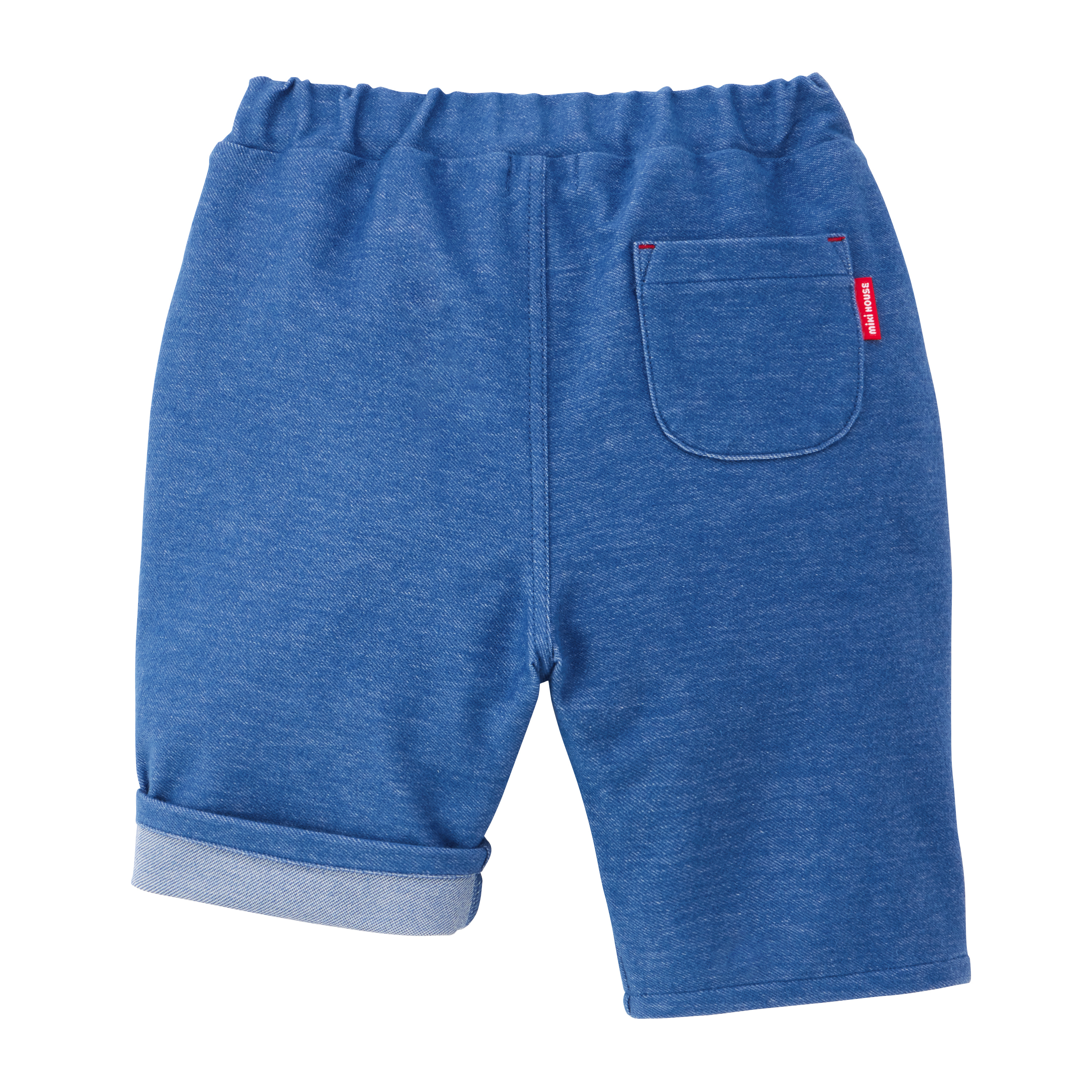 普奇熊徽章七分褲-藍色