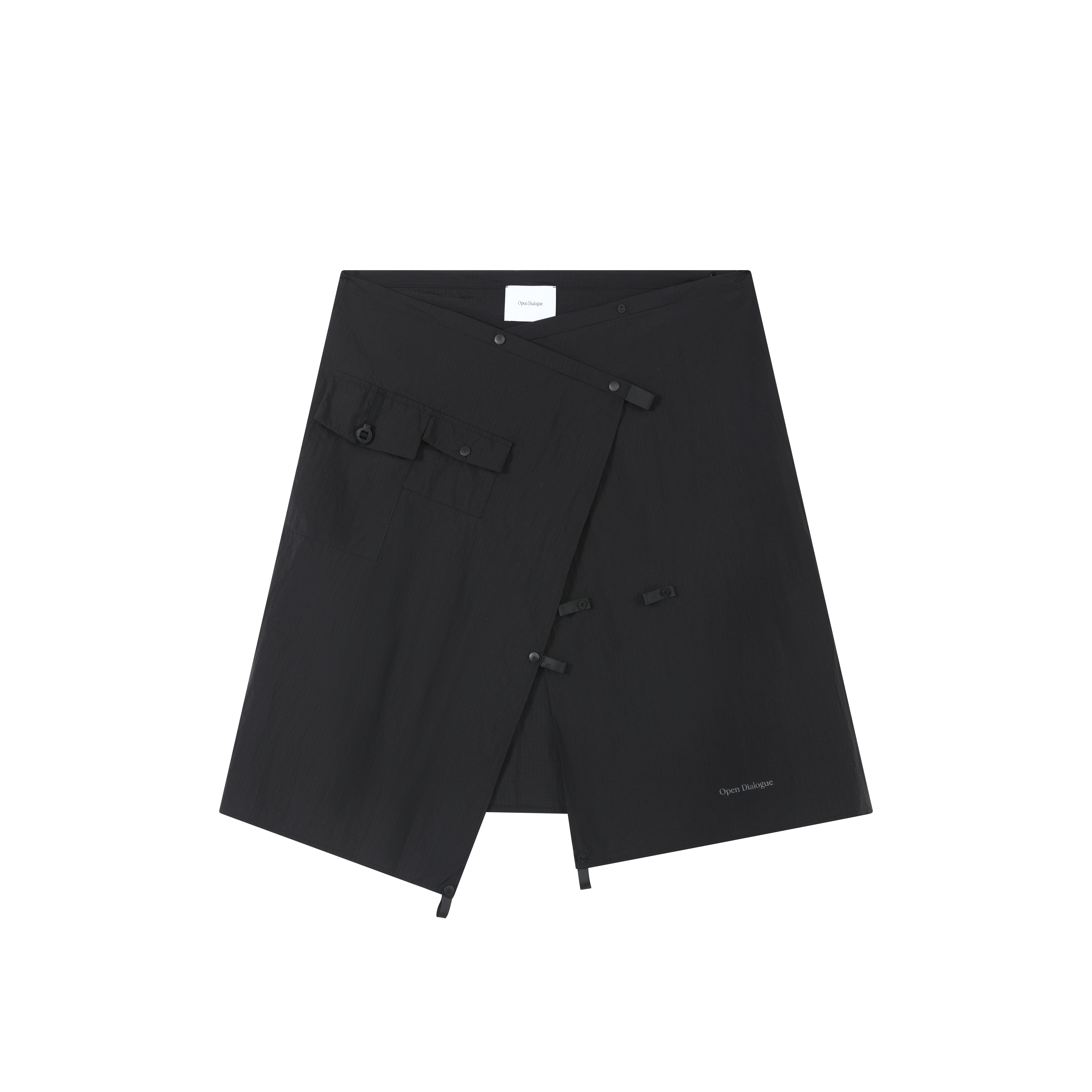 ODE CARGO WRAP SKIRT - BLACK