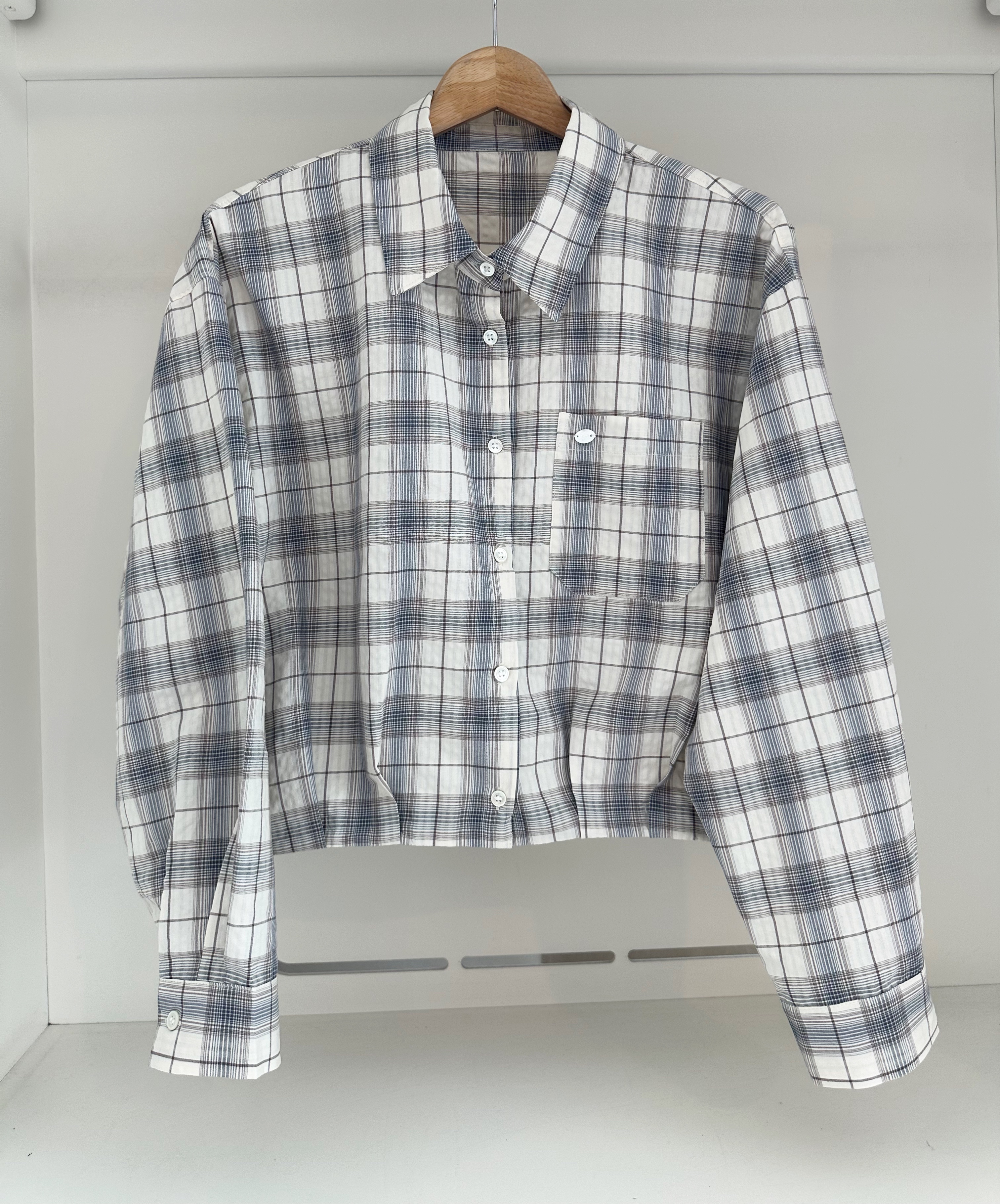 LONG SLEEVE CHECKED SHORT SHIRT