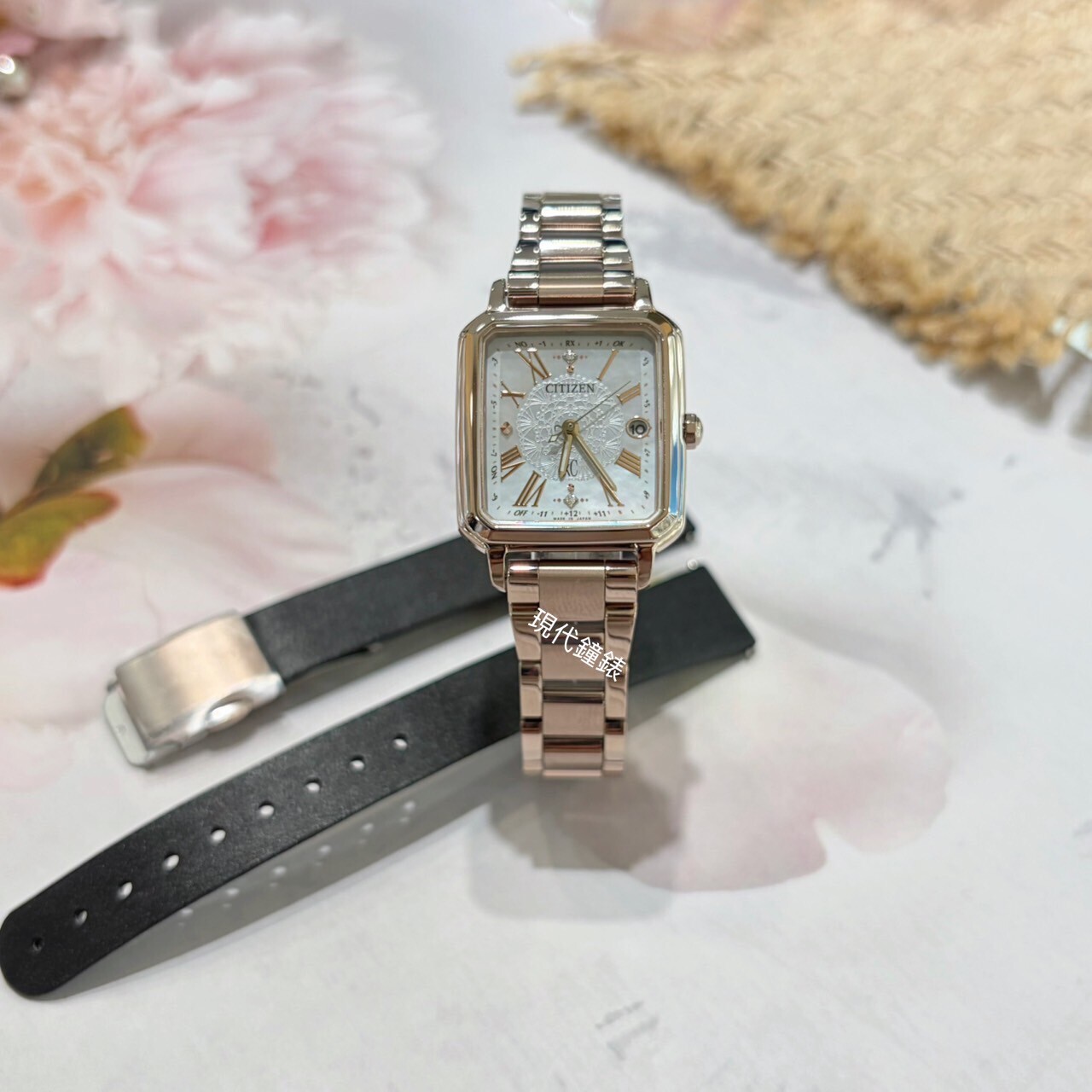 【CITIZEN 星辰】 XC 限量光動能電波白蝶貝女錶ES9506-54N 24mm現代鐘錶