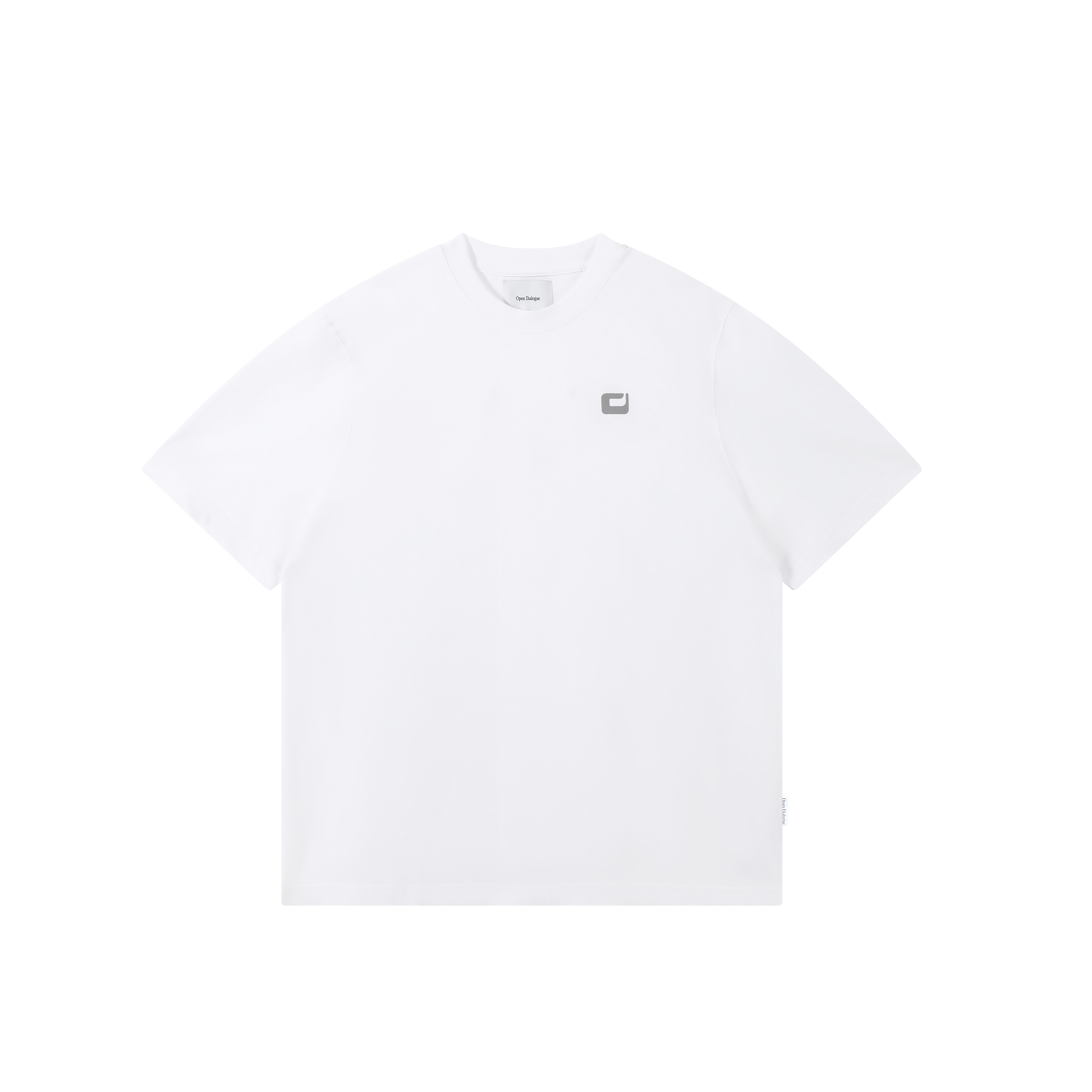 ODE TEXTURE EMBROIDERY TEE - WHITE