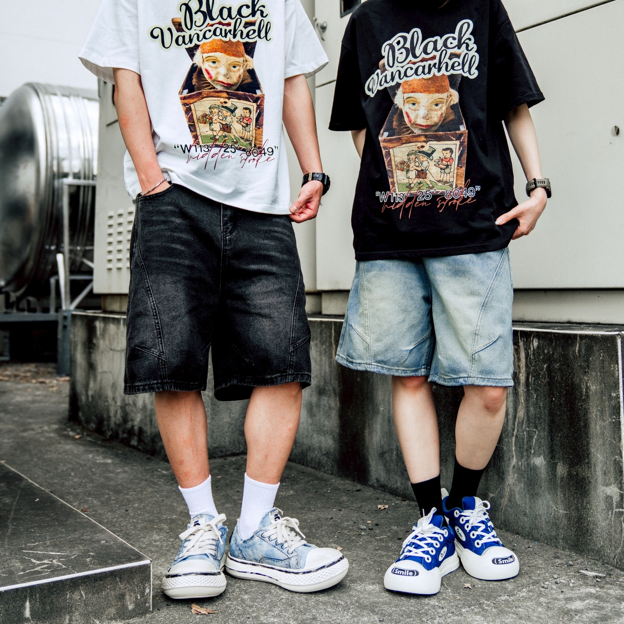 SBG 立體剪裁寬鬆牛仔短褲 V0017