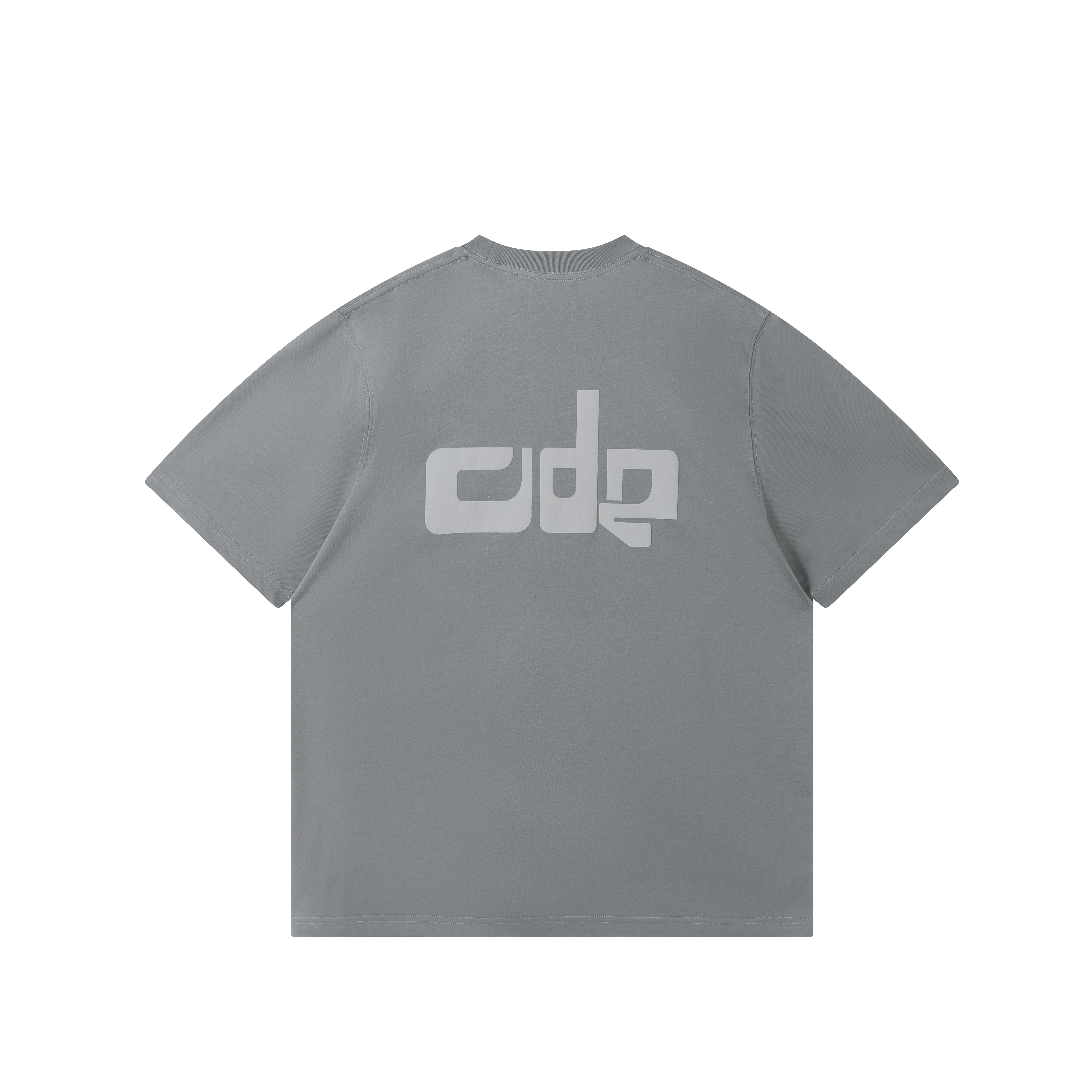 ODE TEXTURE EMBROIDERY TEE - GREY
