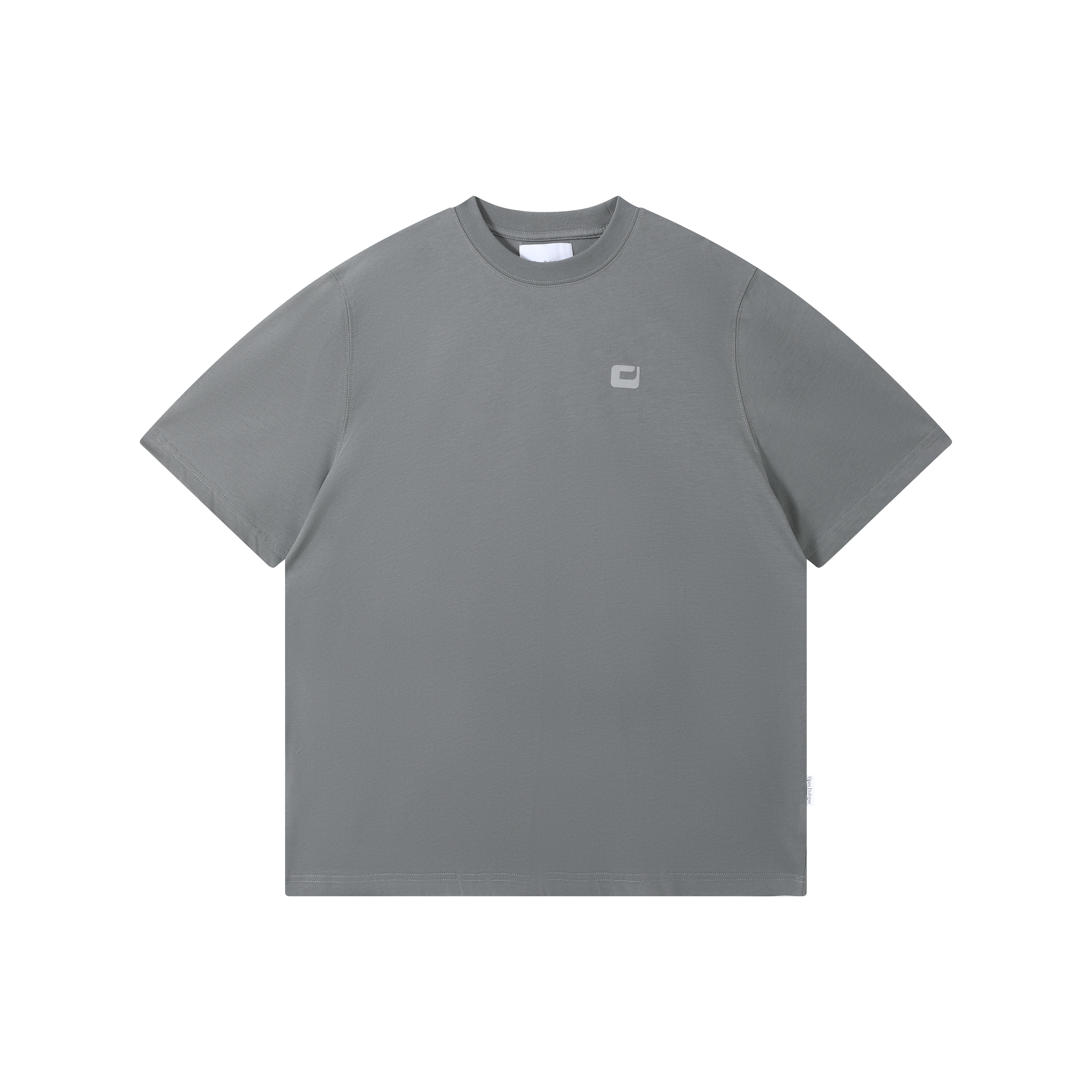 ODE TEXTURE EMBROIDERY TEE - GREY