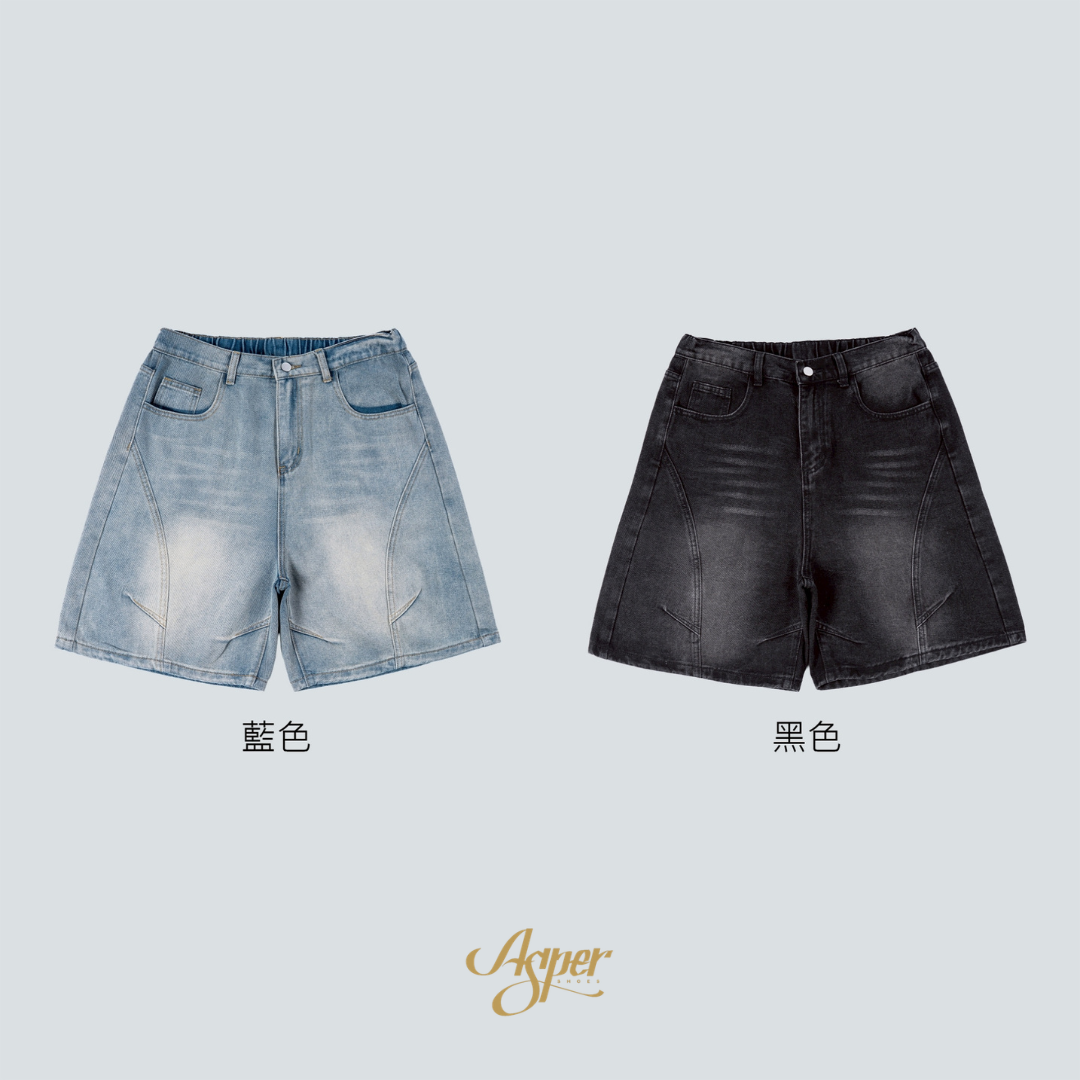 SBG 立體剪裁寬鬆牛仔短褲 V0017