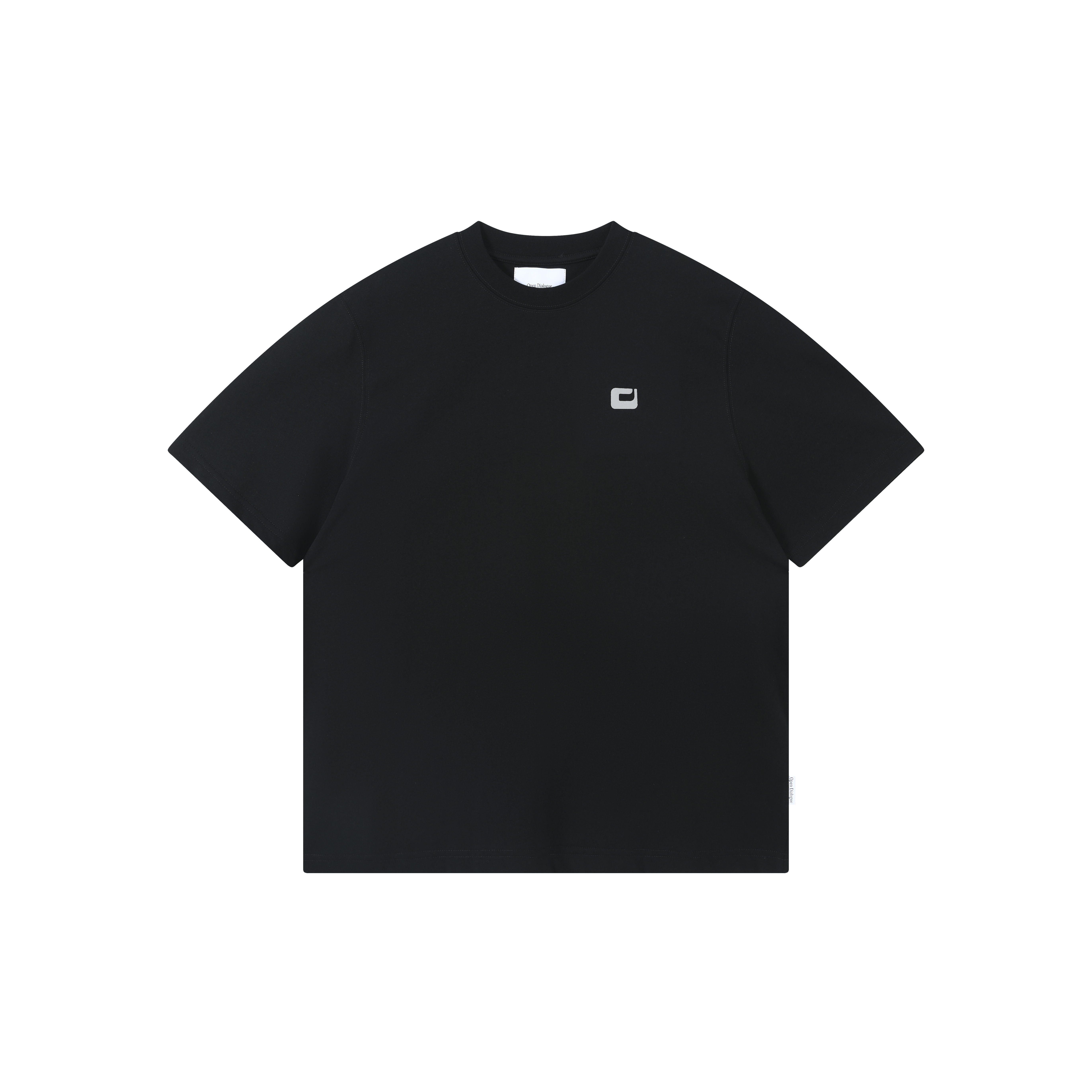 ODE TEXTURE EMBROIDERY TEE - BLACK