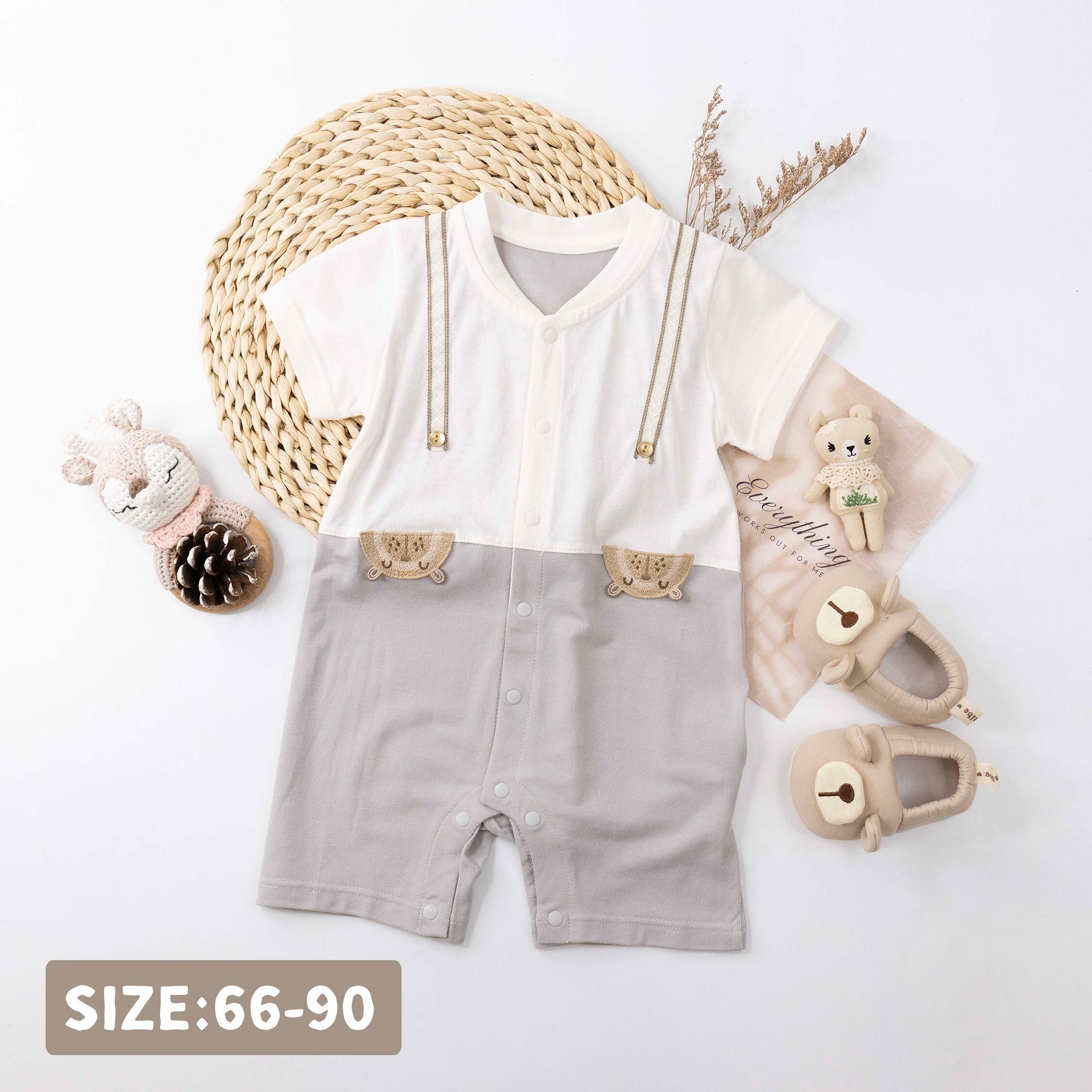 純淨系列 童趣動物布貼連身衣 (T6006)