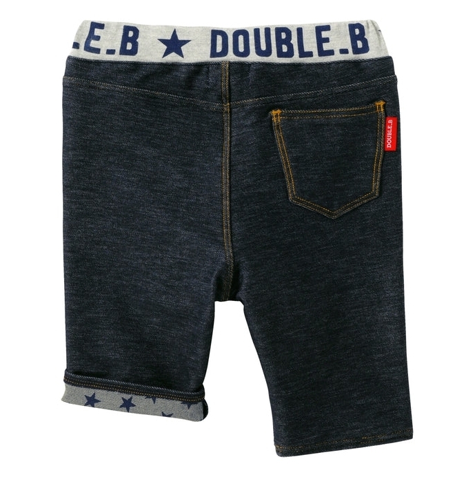 DOUBLE_B 彈性七分褲-靛藍色