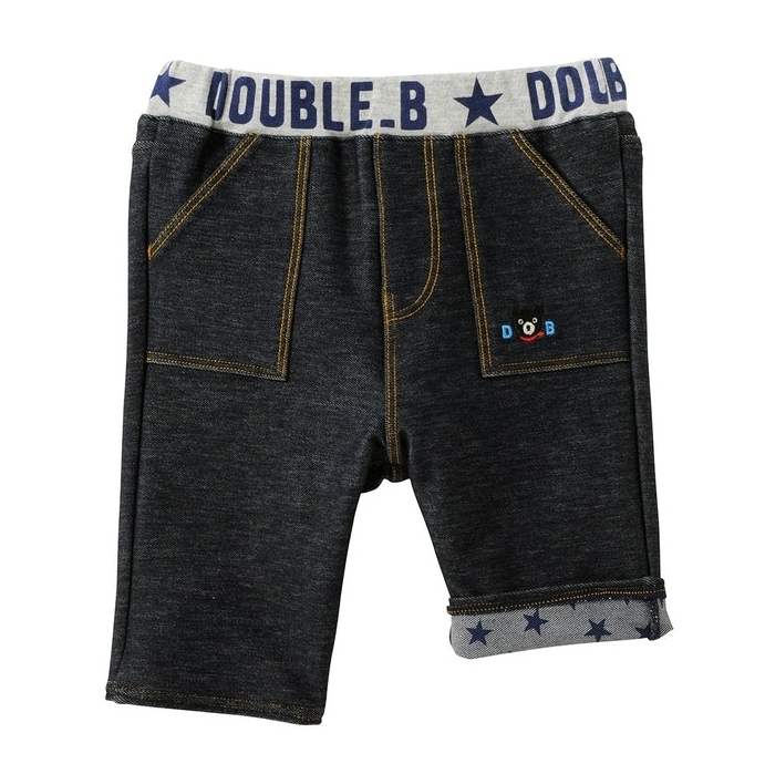 DOUBLE_B 彈性七分褲-靛藍色