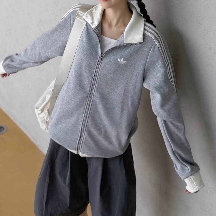 ADIDAS ORIGINALS TRACK TOP CLASSIC 灰色 休閒 外套 三線 三葉草 KY8455