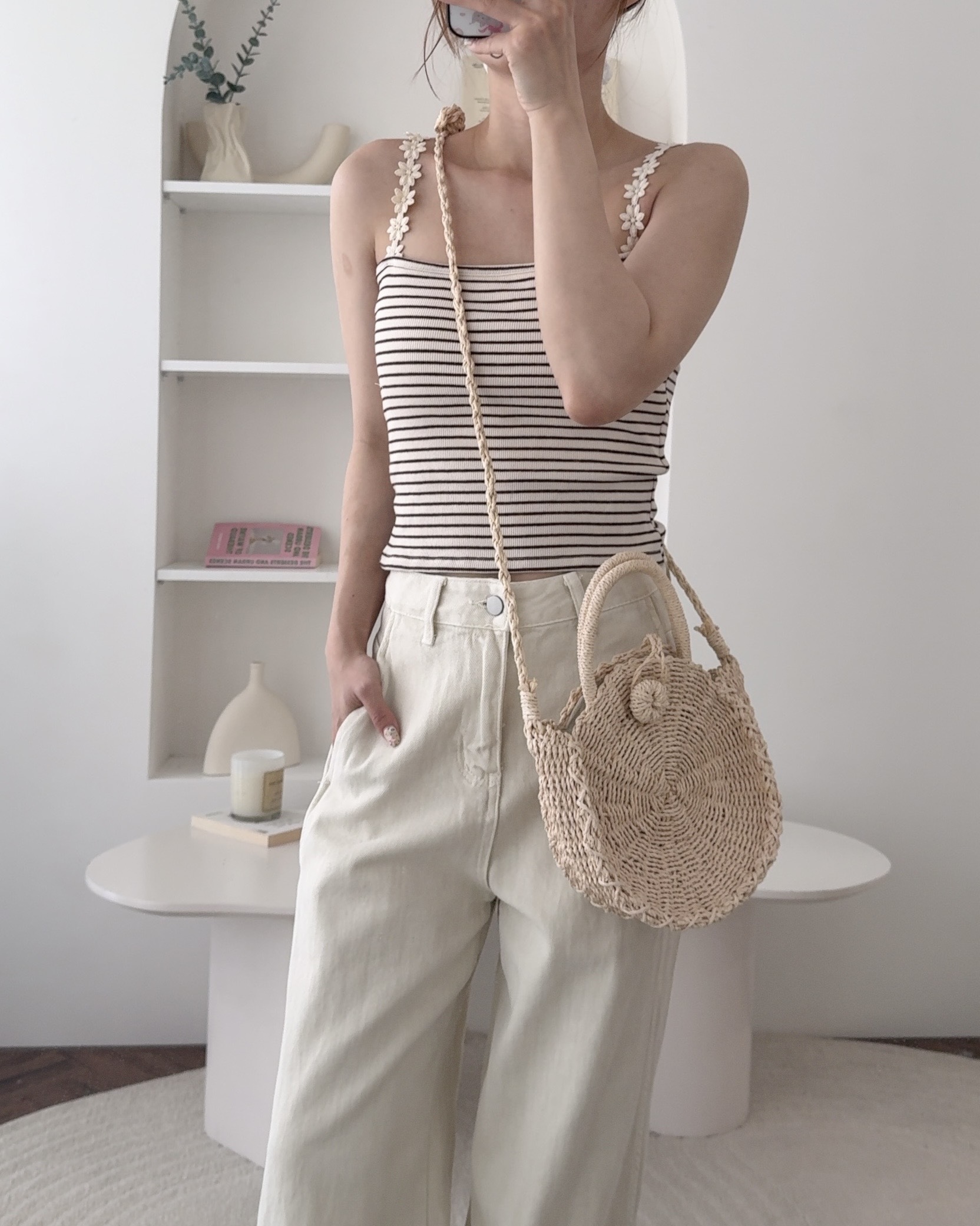 法朵Fado shop｜夏日花花肩帶背心🌻(附罩杯) 526B048 五色