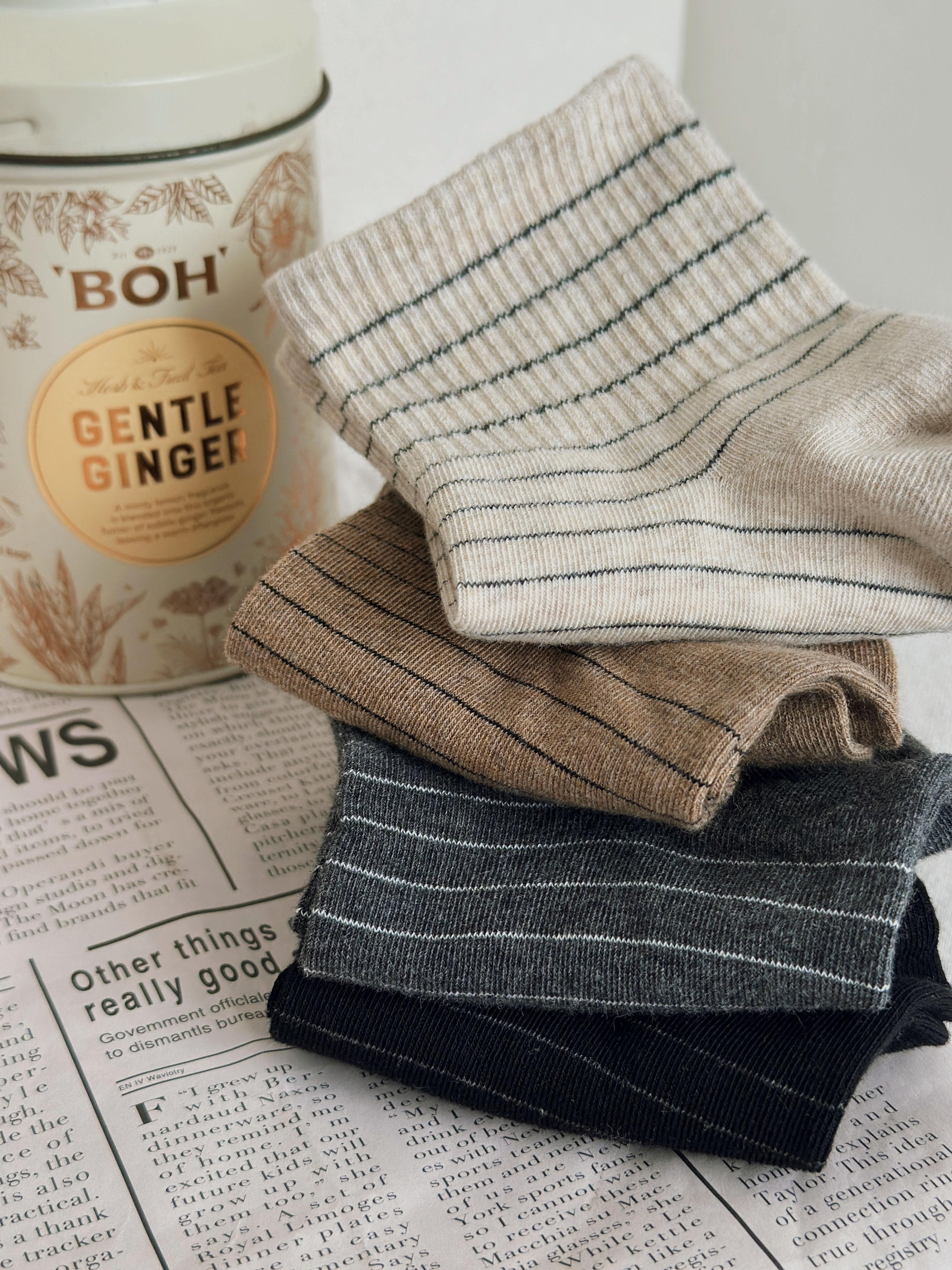 Mellow Striped Half Sock -D139