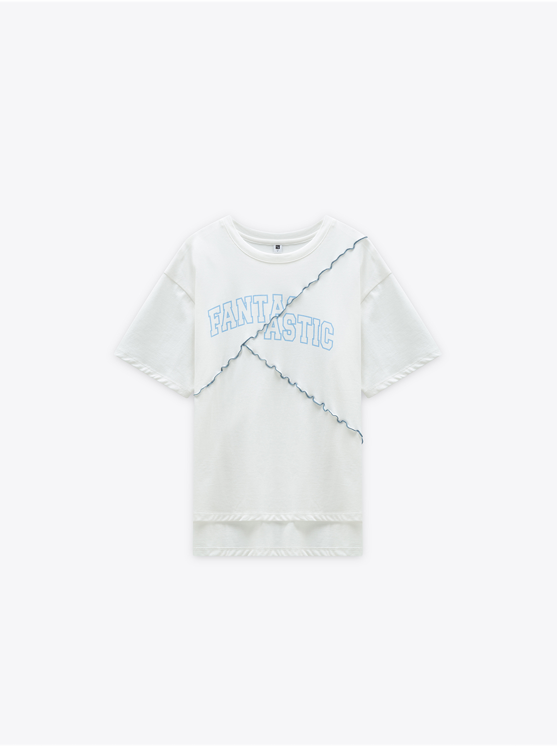 潮流滾邊印花T恤