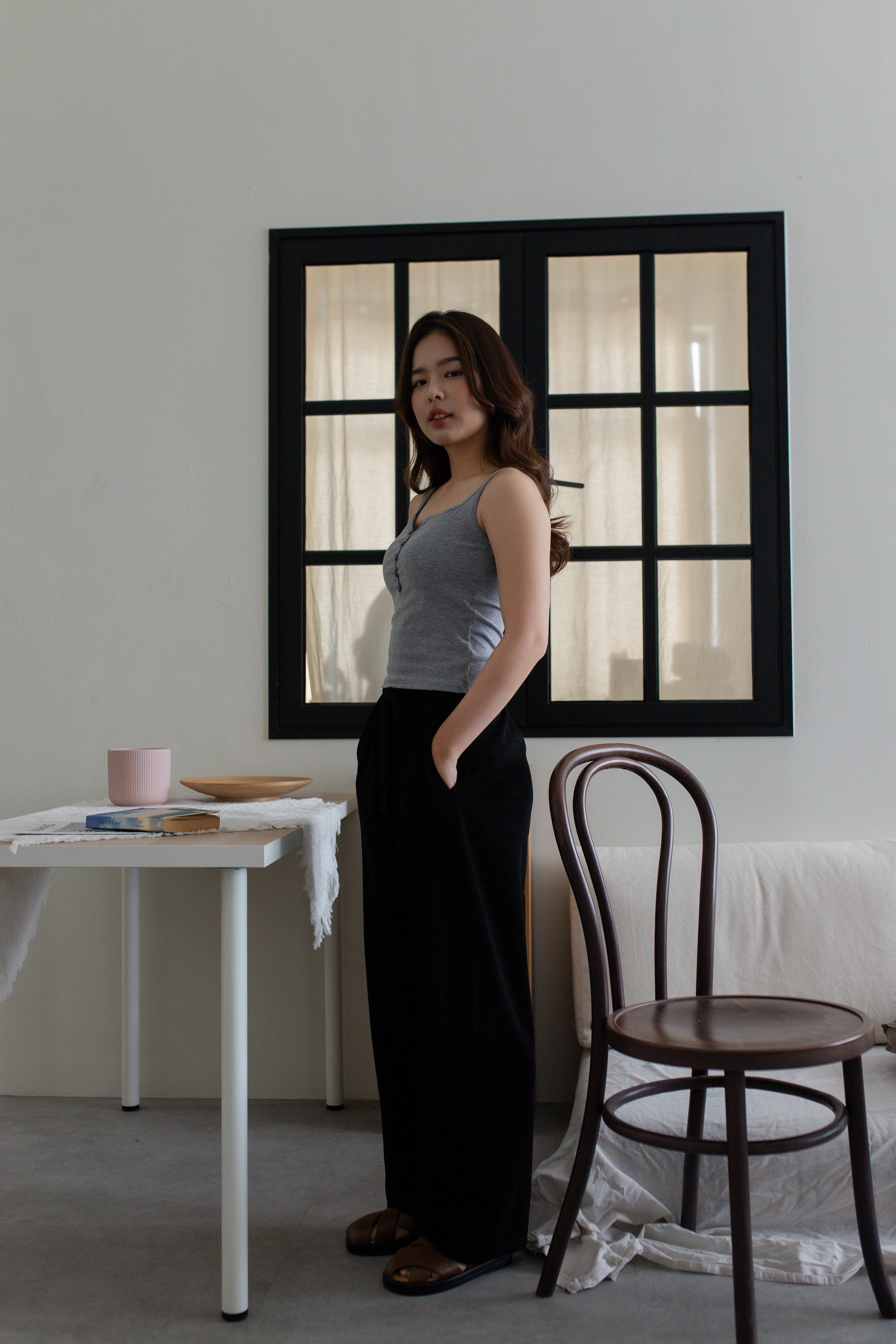 Leryn Drawstring Relaxed Pants Black - 2694PLBLK