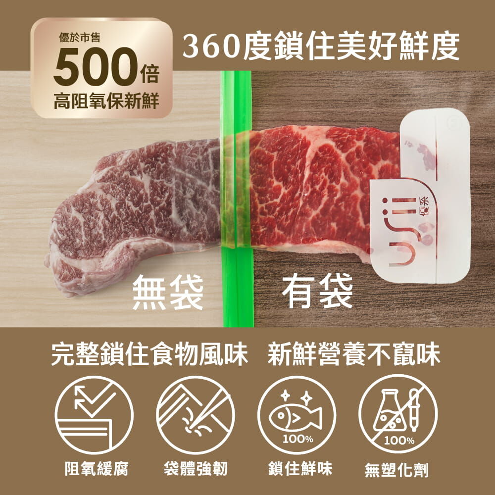 【量販包】USii 高阻氧封味鎖鮮袋 - 食物專用立體夾鏈袋