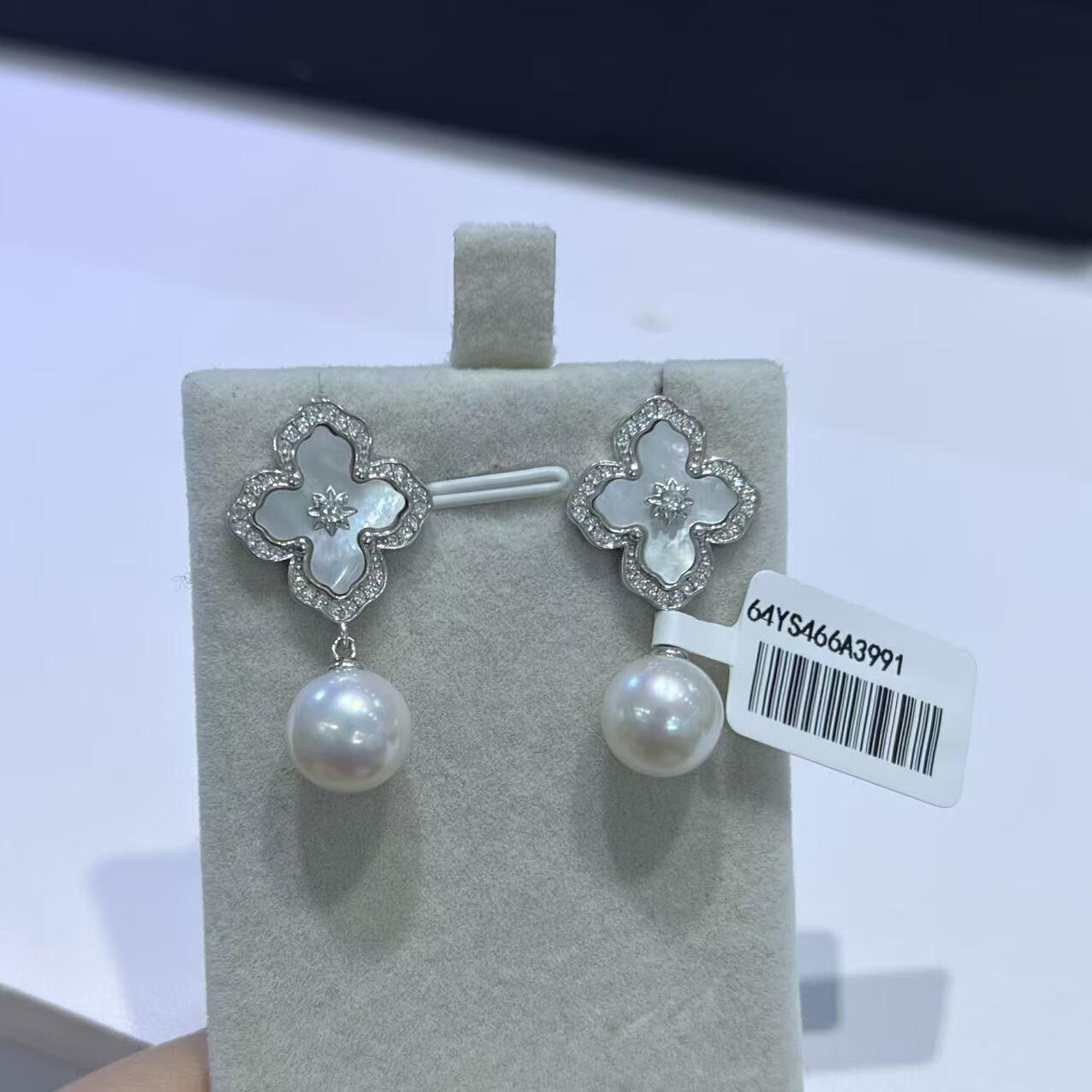 (YA29) 10-11MM天然淡水珍珠耳環 (S925)- #珍珠 #2104PE