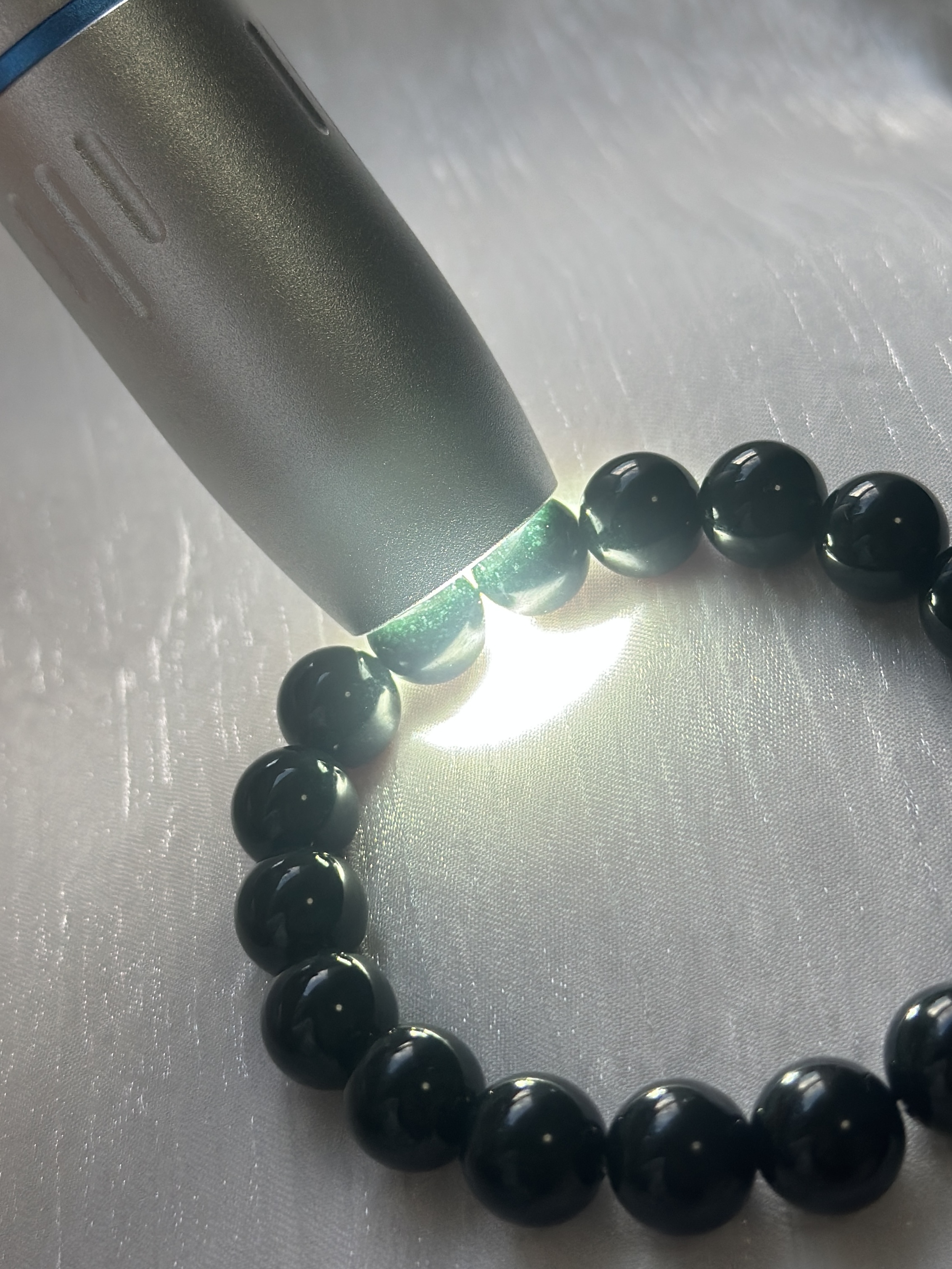 天然A貨翡翠手串 - 墨翠 9.8mm