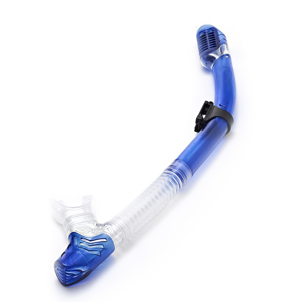 成人款全乾式浮潛呼吸管 - 藍