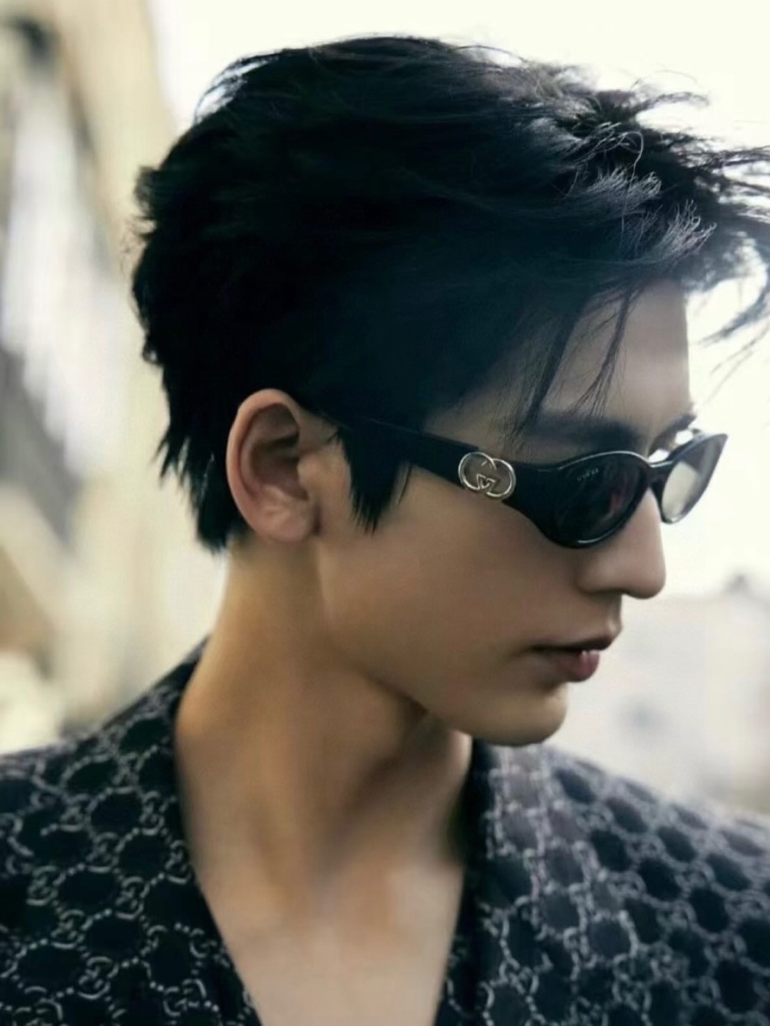 GUCCI 張凌赫同款 男女通用 橢圓框 墨鏡